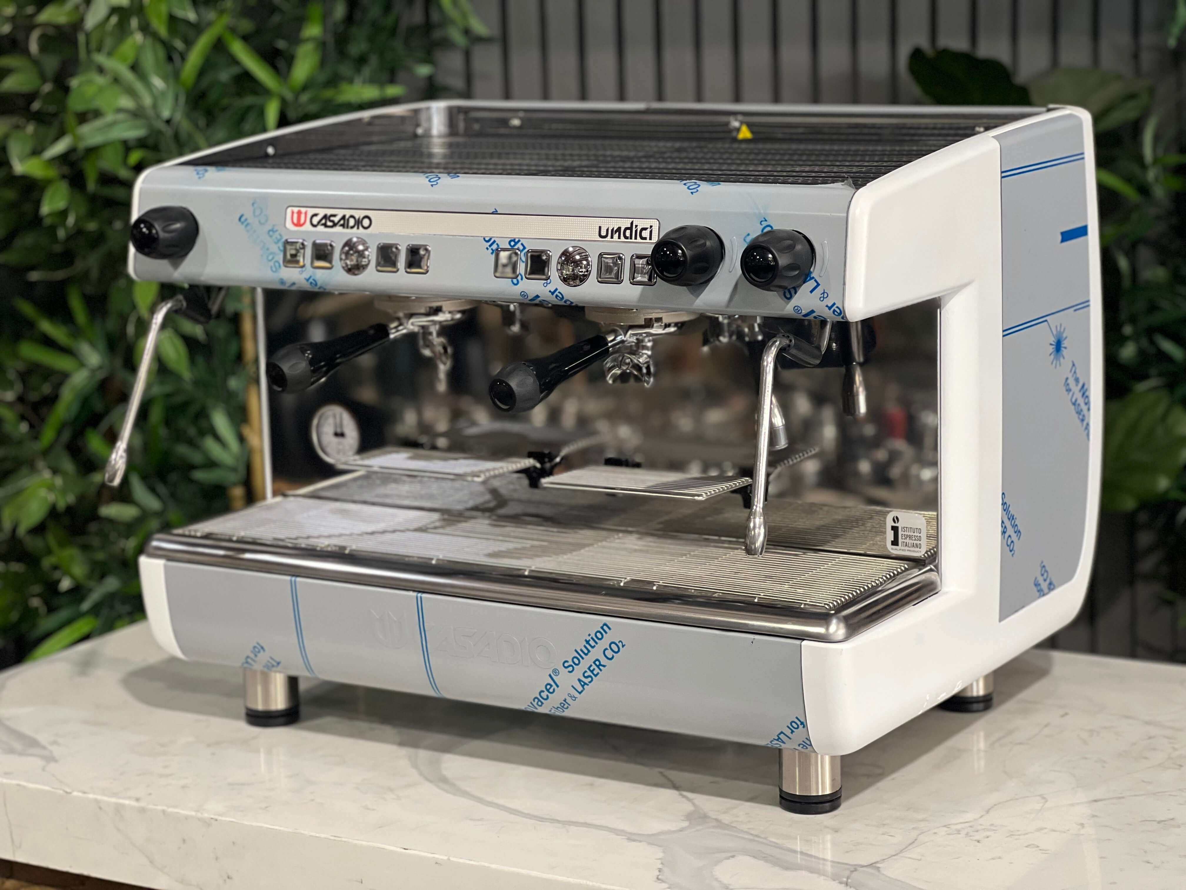 Casadio Undici Brand White - 2 Group Commercial Espresso Machine - Stainless