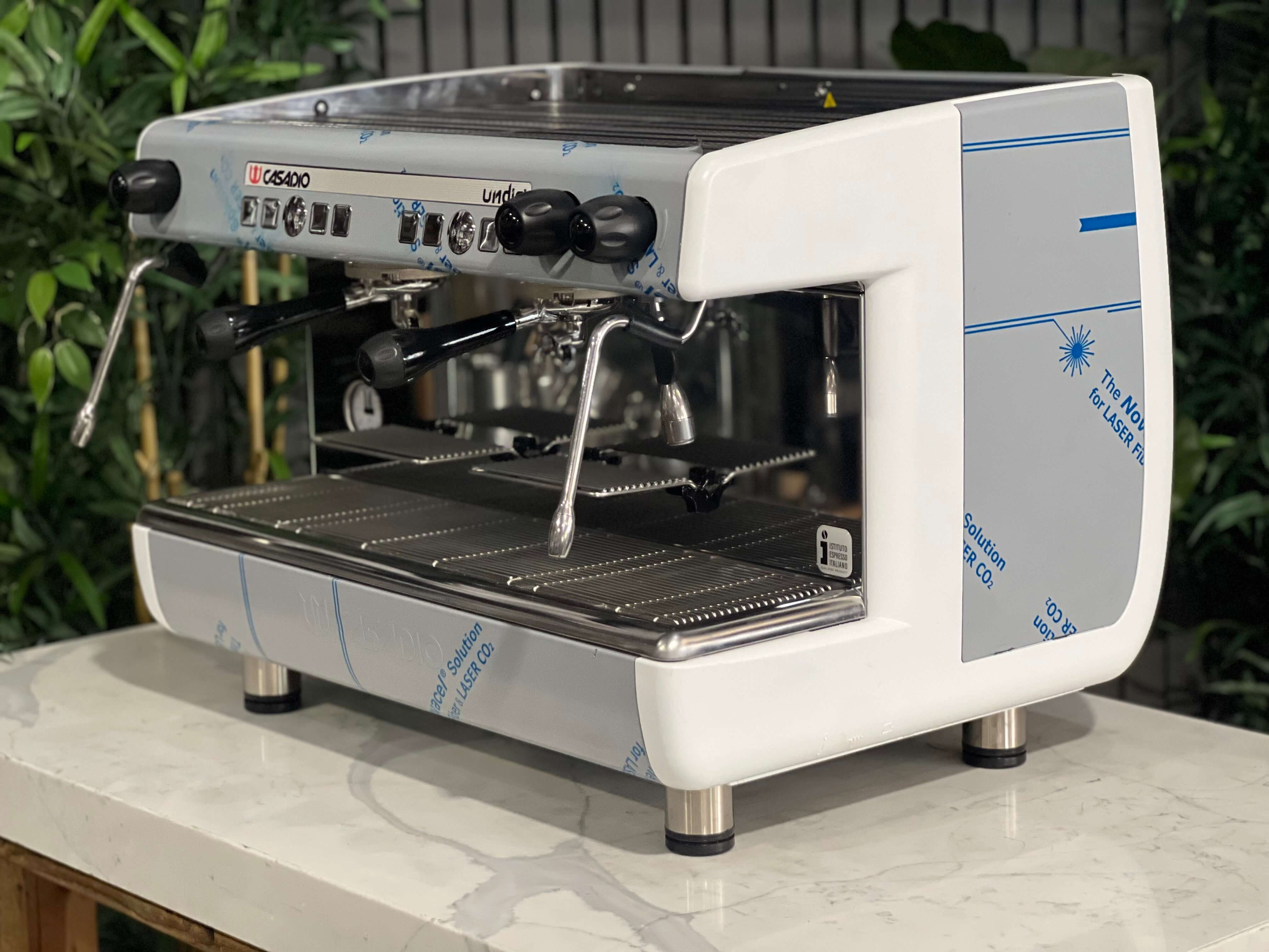 Casadio Undici Brand White - 2 Group Commercial Espresso Machine - Stainless