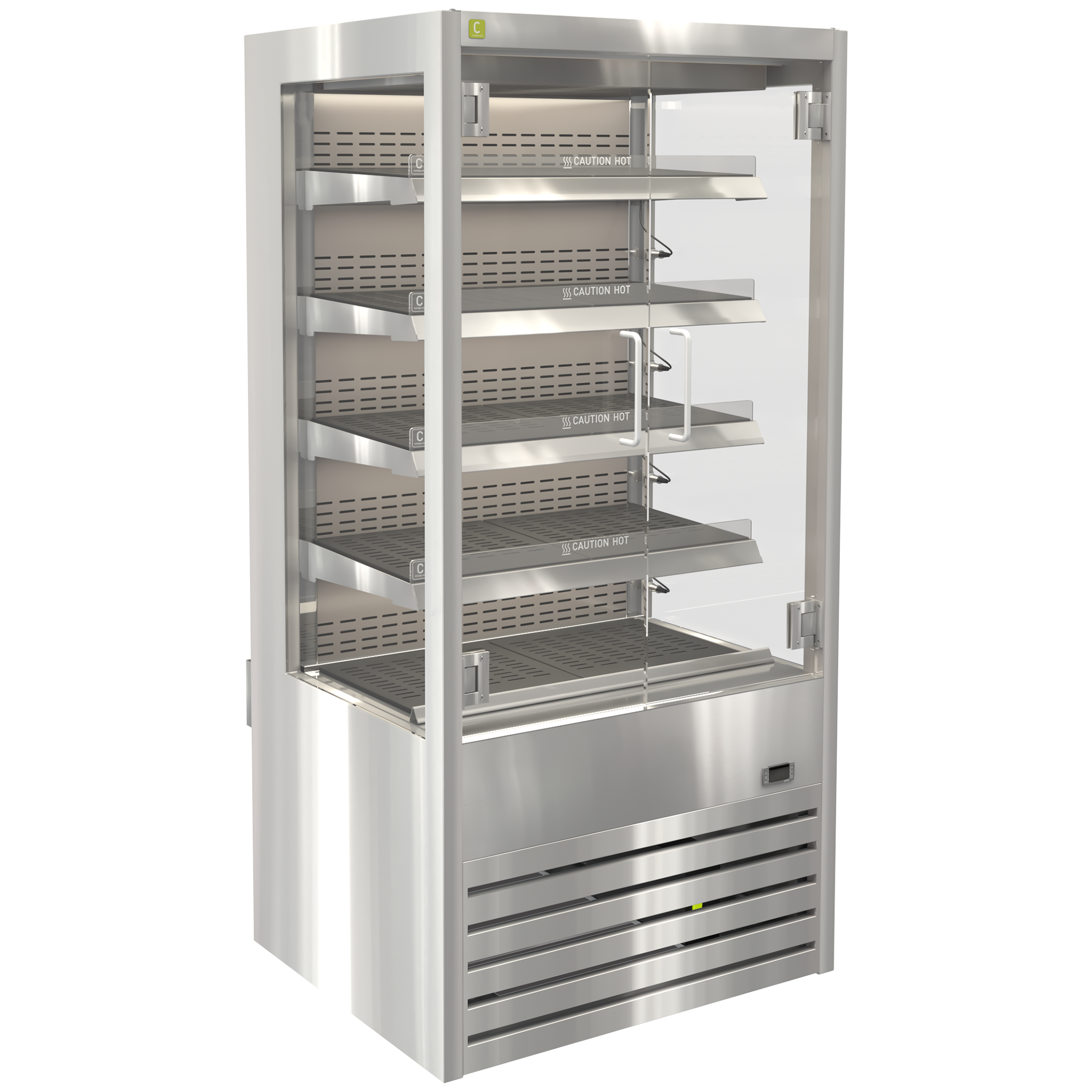 Cossiga Heated Open Fronted Multideck Cabinet with Hinged Door - DTGHT