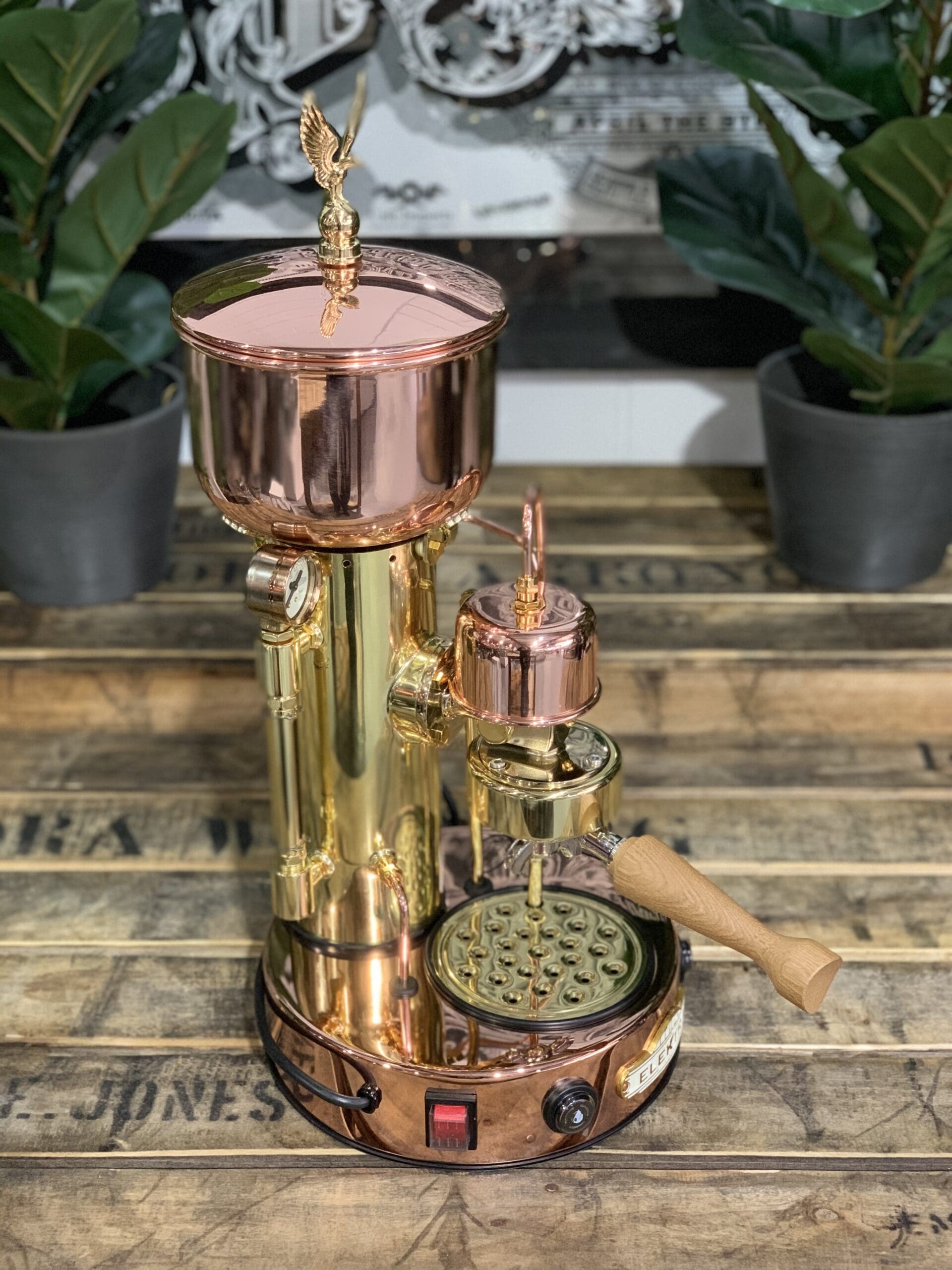 Elektra Micro Casa Semi Automatica & Brass - 1 Group Commercial Espresso Machine - Gold
