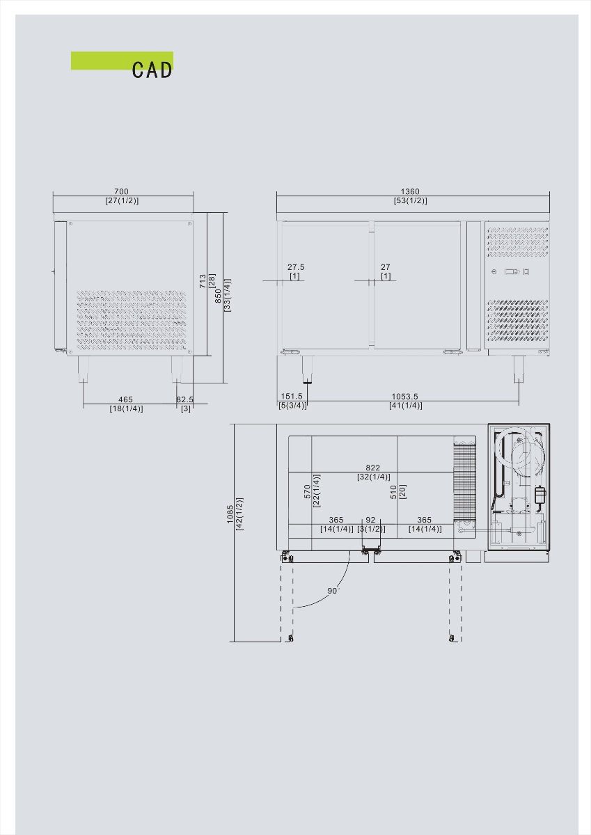 Commercial Under Bench Fridges Two Door | Atosa | EPF3422