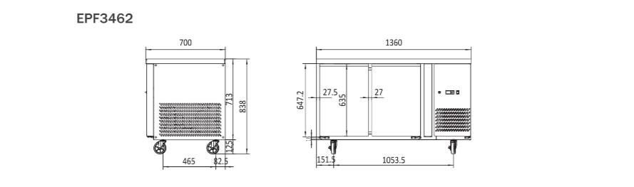 2 Door Bench Freezers Two Door | Atosa | EPF3462