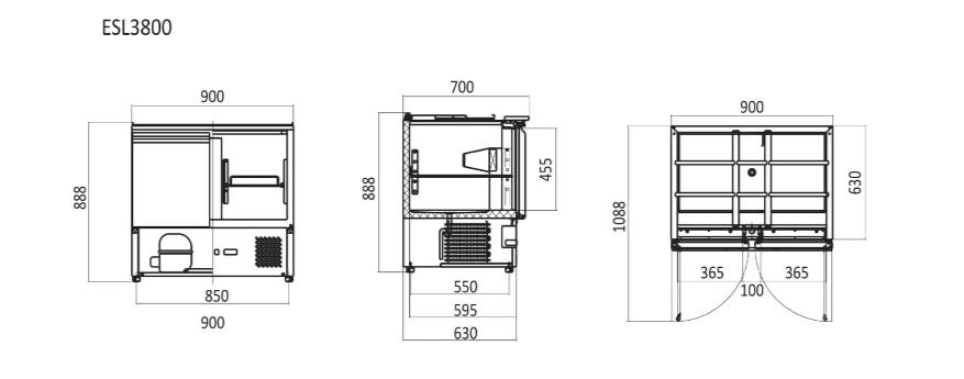 Commercial Salad Bar Fridges Two Door | Atosa | ESL3800