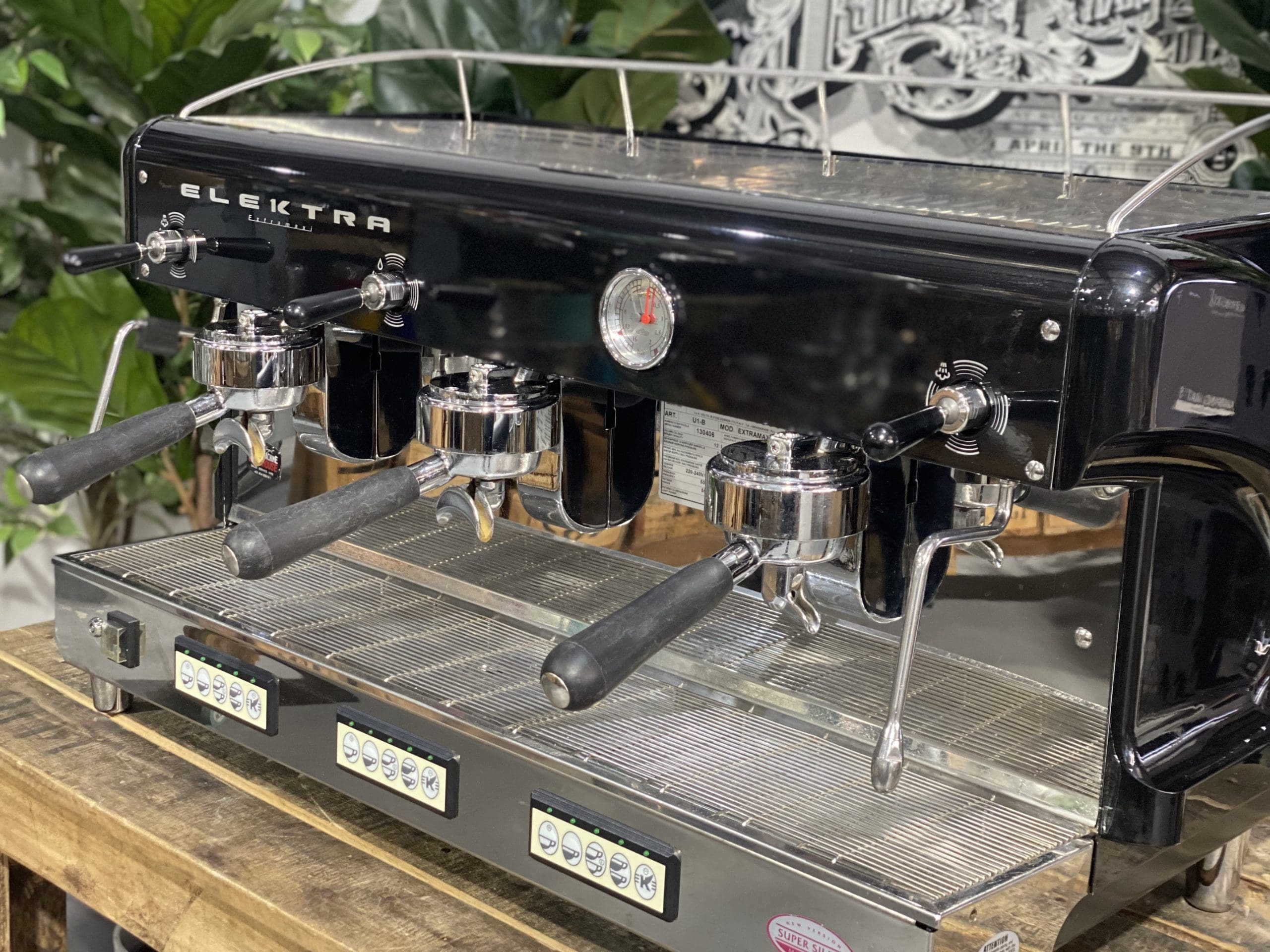 Elektra Maxi - 3 Group Commercial Espresso Machine - Black