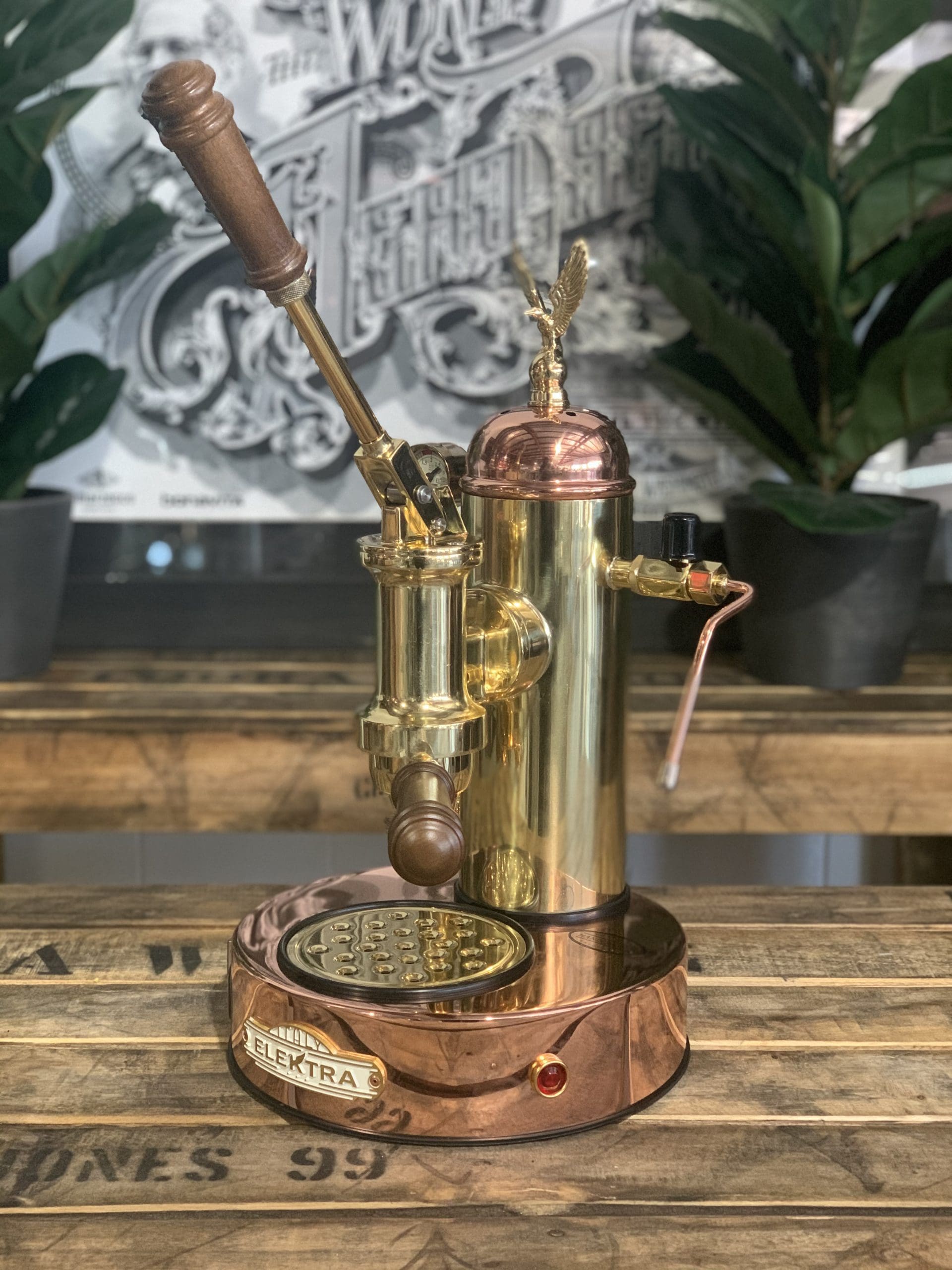 Elektra Micro Casa Leva Bronze - 1 Group Commercial Espresso Machine - Gold