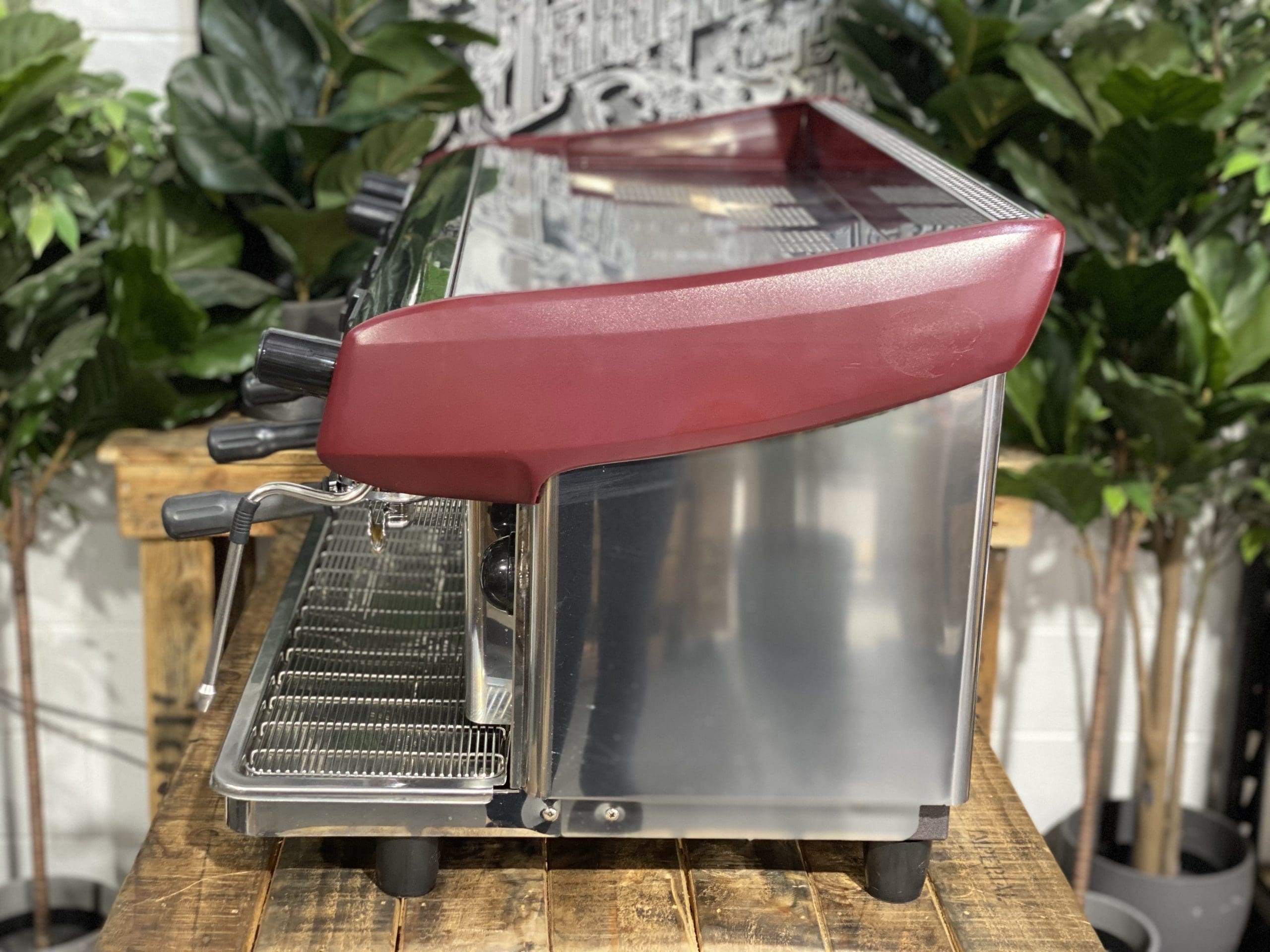 Expobar MegaCrem High Cup Stainless - 3 Group Commercial Espresso Machine - Red
