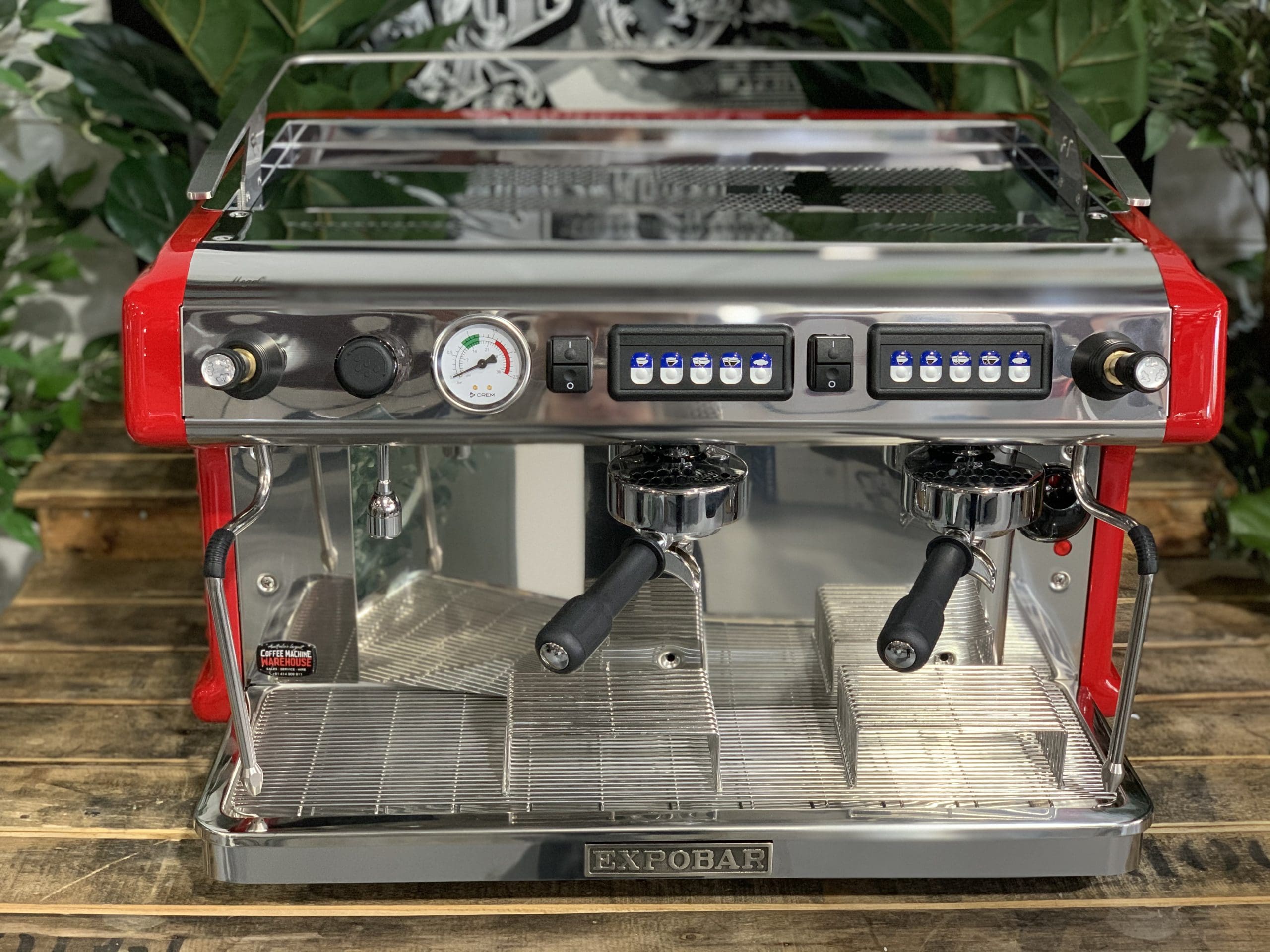 Expobar Ruggero Classic Flick Taps High Cup - 2 Group Commercial Espresso Machine - Red