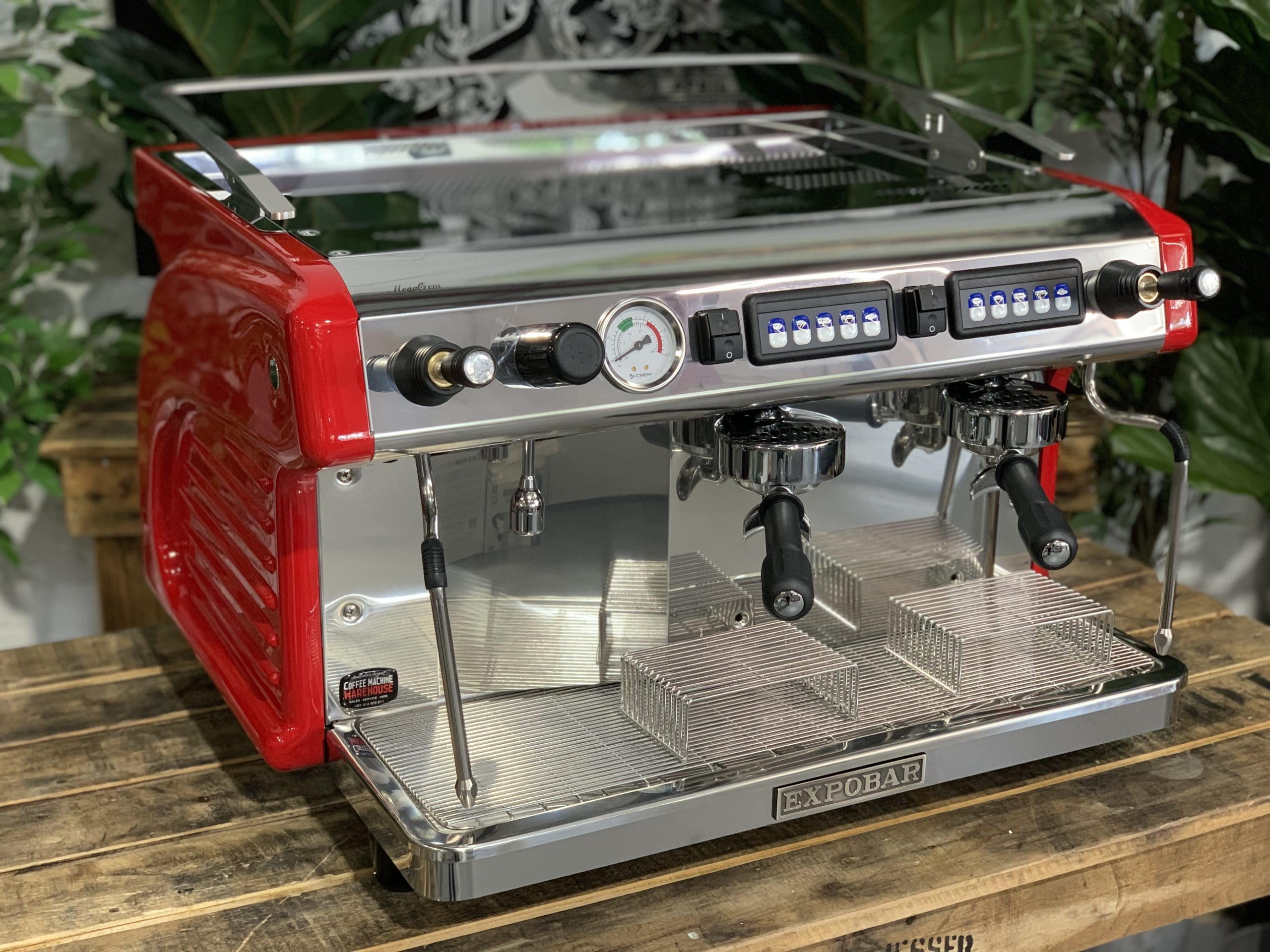 Expobar Ruggero Classic Flick Taps High Cup - 2 Group Commercial Espresso Machine - Red