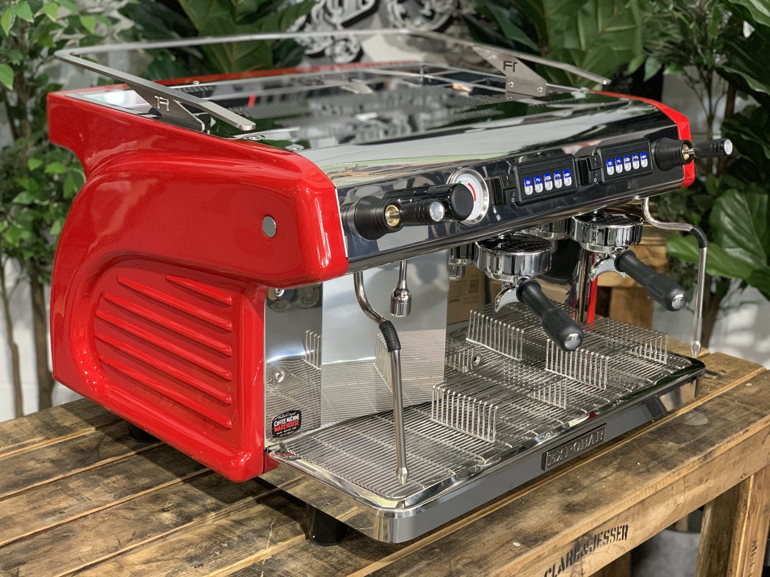 Expobar Ruggero Classic Flick Taps High Cup - 2 Group Commercial Espresso Machine - Red