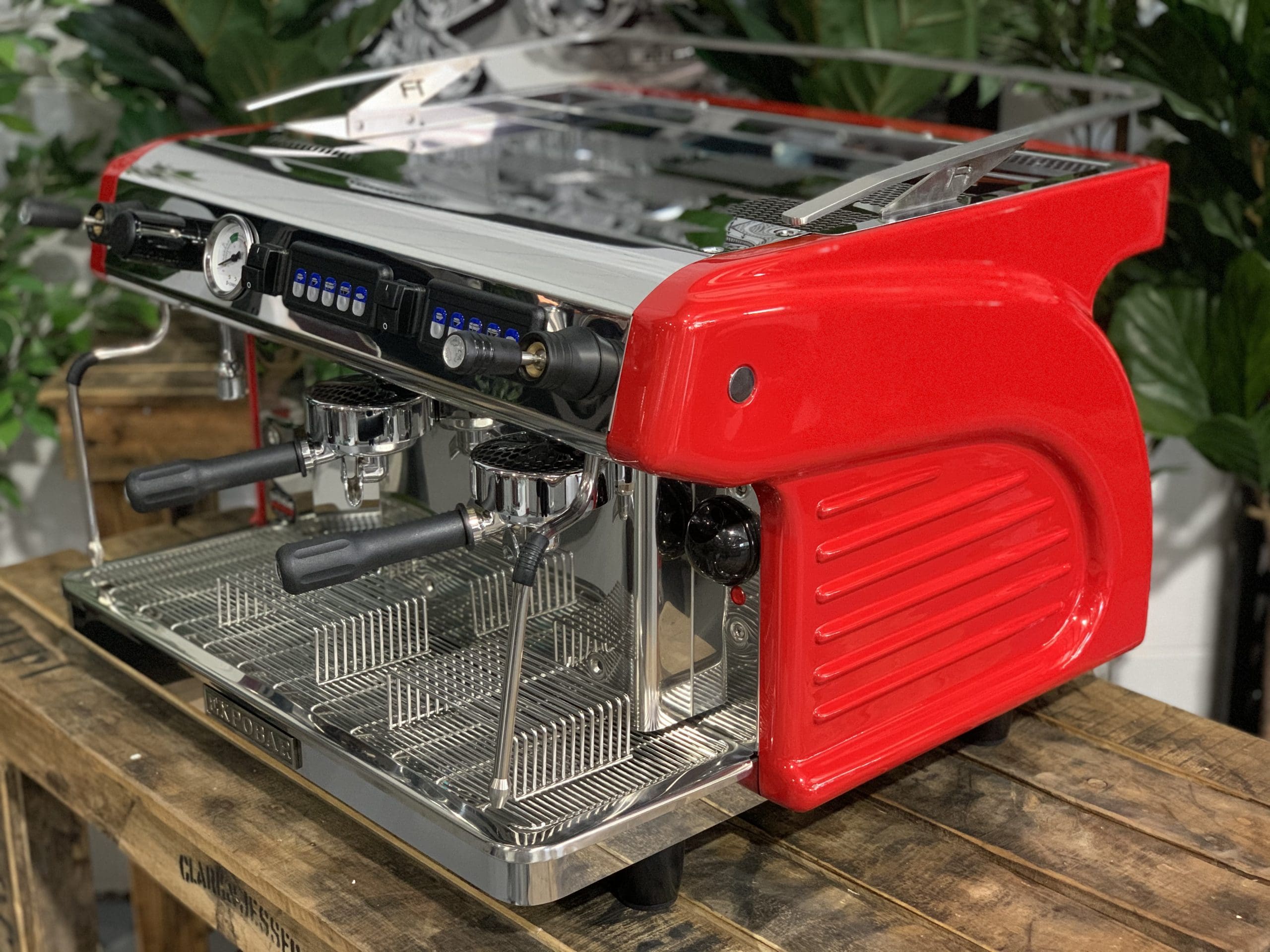 Expobar Ruggero Classic Flick Taps High Cup - 2 Group Commercial Espresso Machine - Red