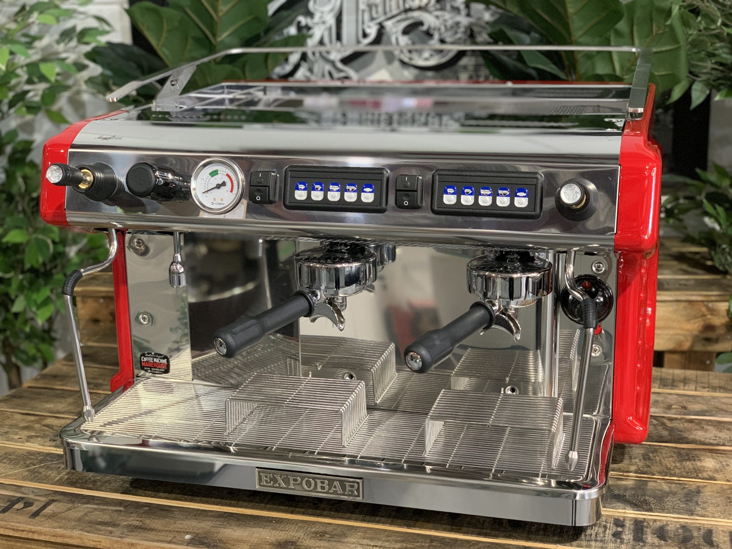 Expobar Ruggero Classic Flick Taps High Cup - 2 Group Commercial Espresso Machine - Red