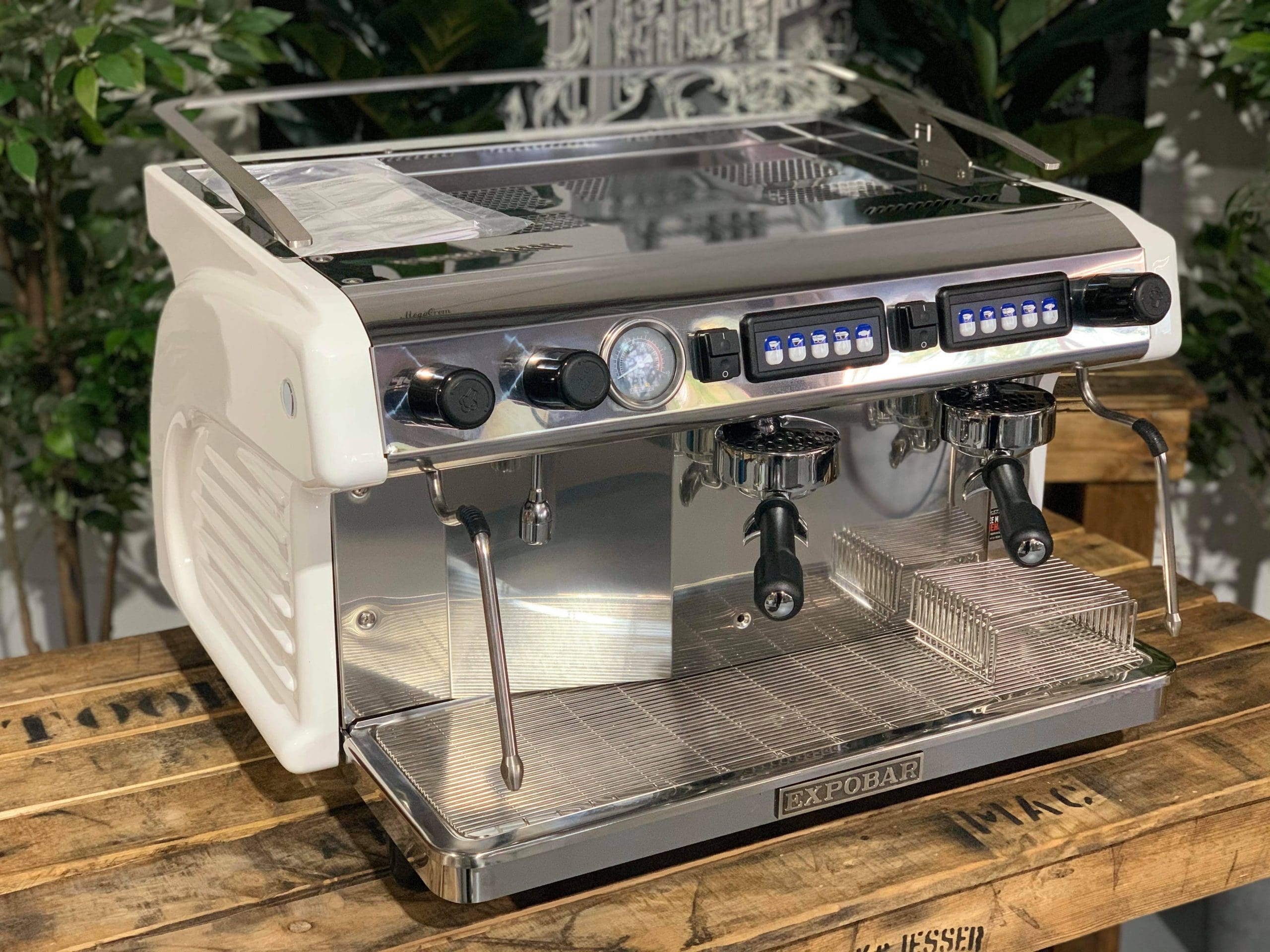 Expobar Ruggero Classic V2 High Cup Gloss - 2 Group Commercial Espresso Machine - White