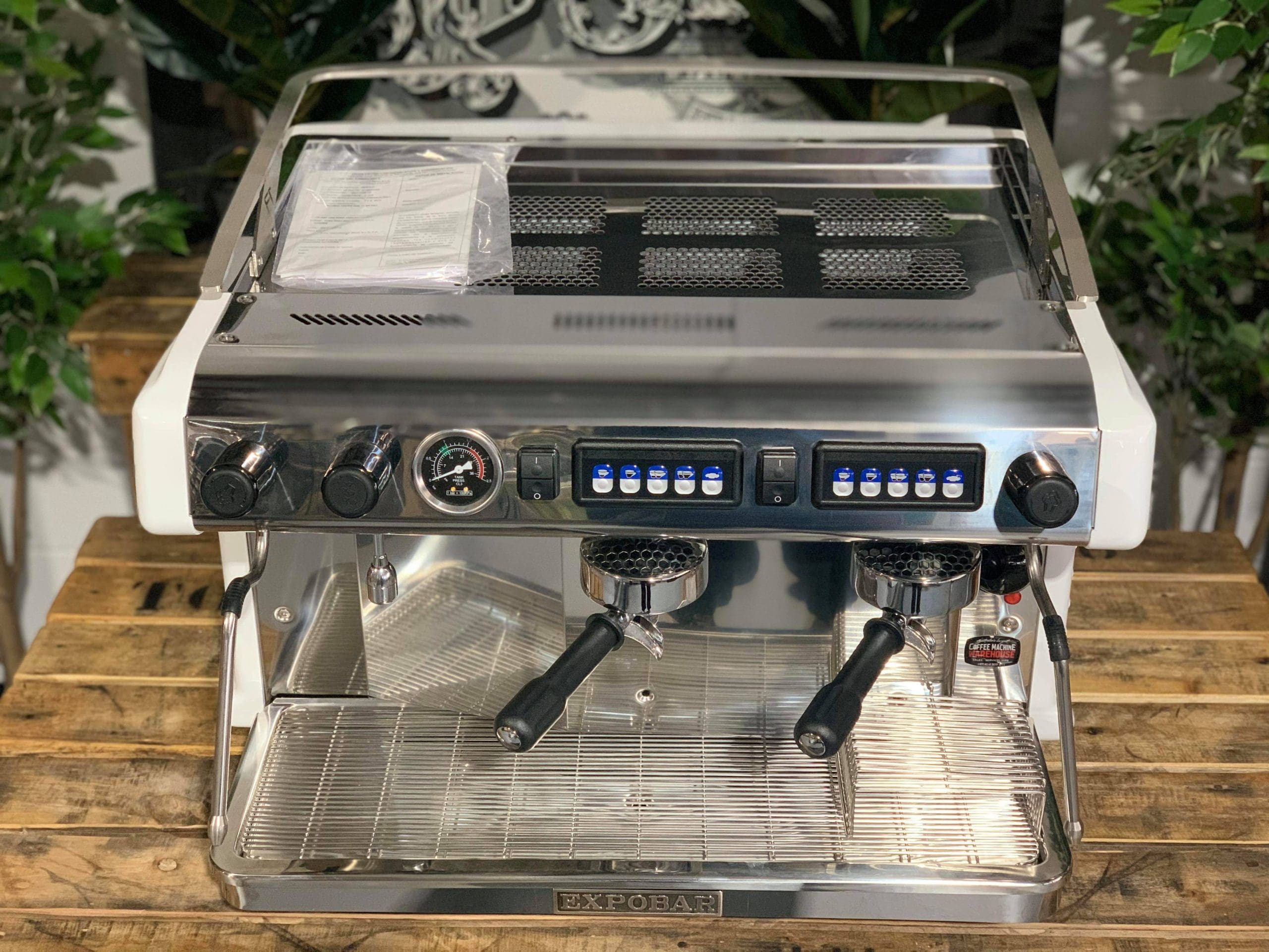 Expobar Ruggero Classic V2 High Cup Gloss - 2 Group Commercial Espresso Machine - White