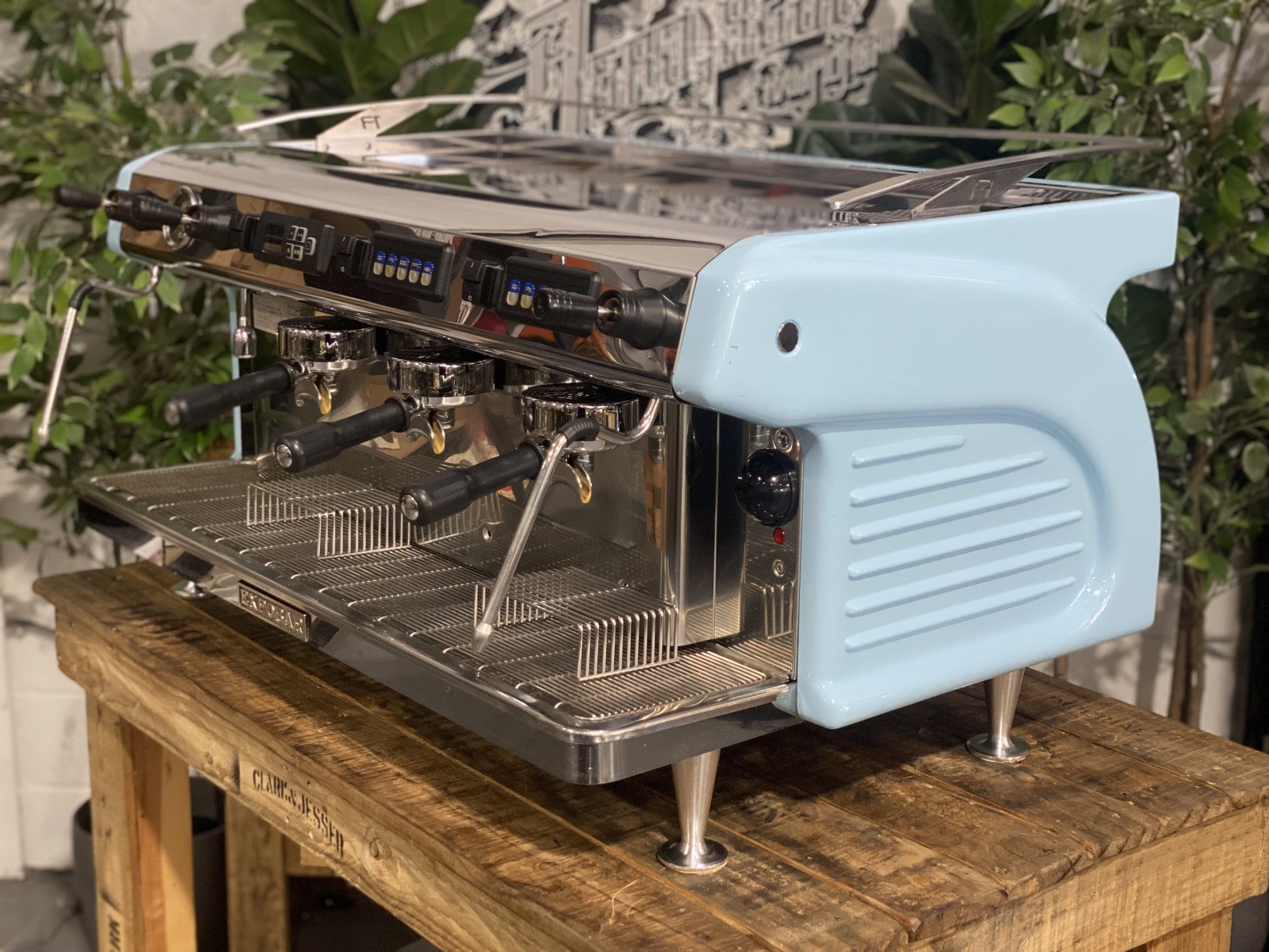Expobar Ruggero High Cup Baby - 3 Group Commercial Espresso Machine - Blue