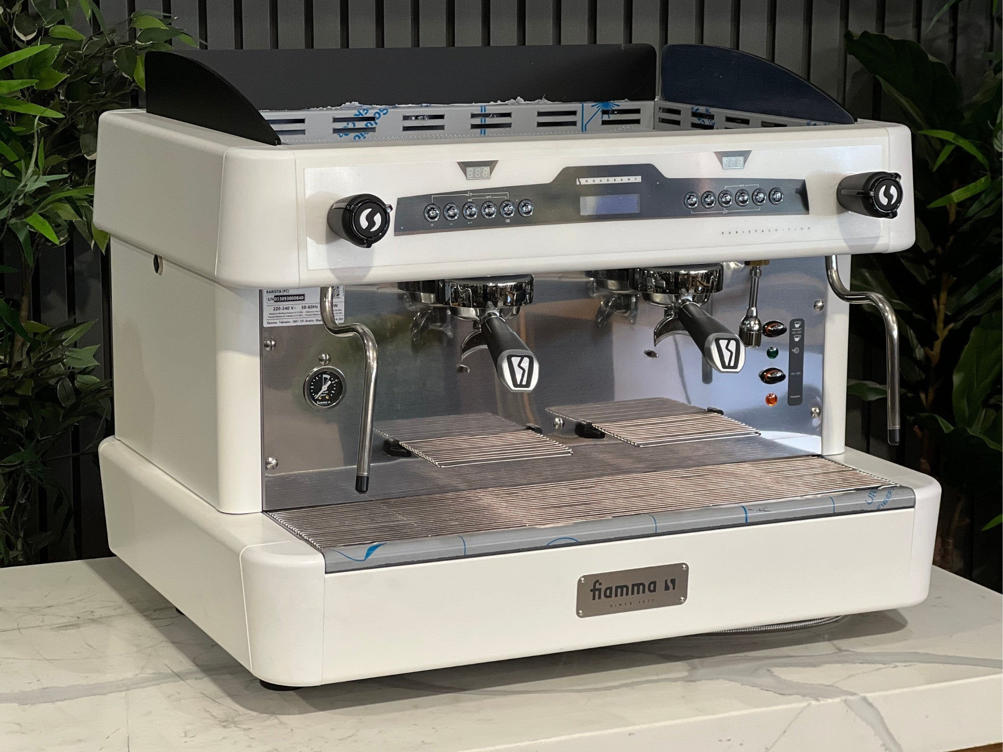 Fiamma Quadrant 2 DSP - 2 Group Commercial Espresso Machine - White