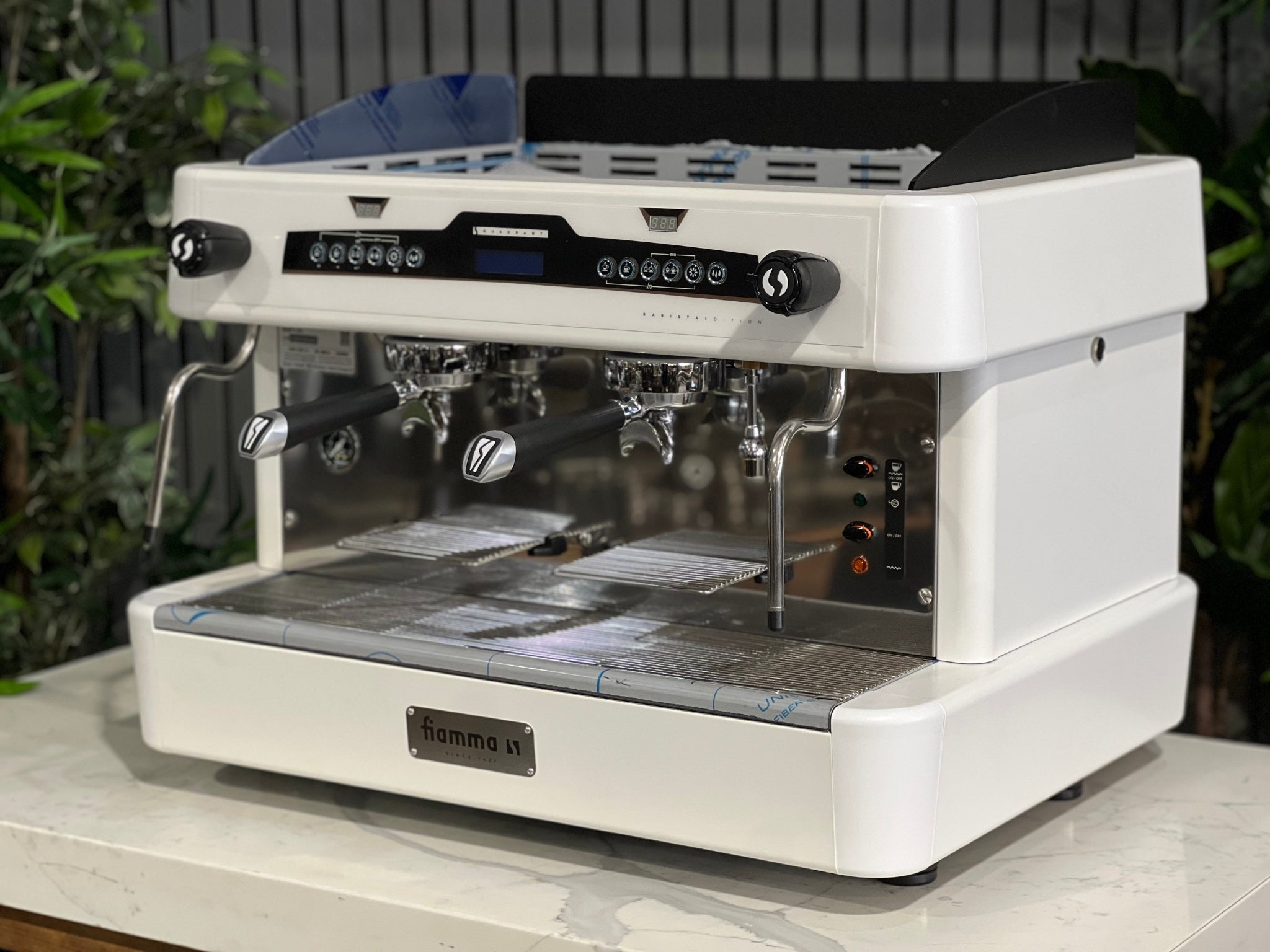 Fiamma Quadrant 2 DSP - 2 Group Commercial Espresso Machine - White