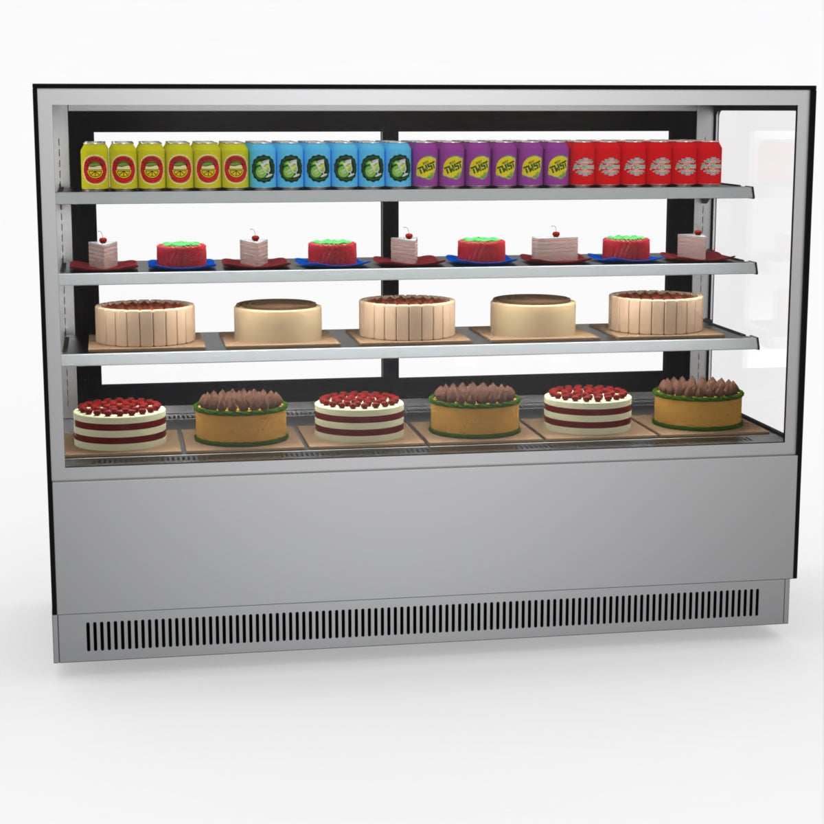 Bonvue Modern 3 Shelves Cake Showcase Food Display GAN-1800RF3