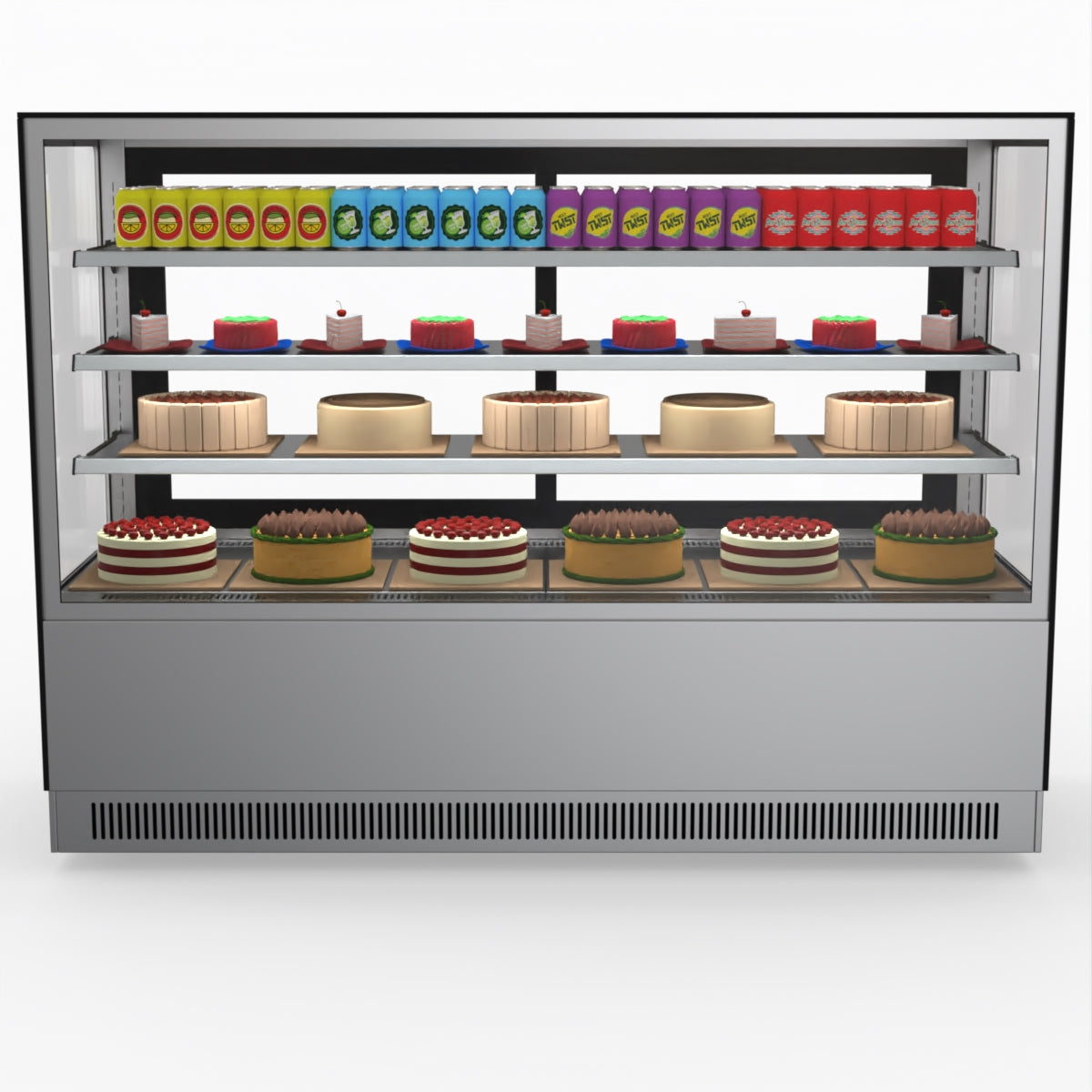 Bonvue Modern 3 Shelves Cake Showcase Food Display GAN-1800RF3