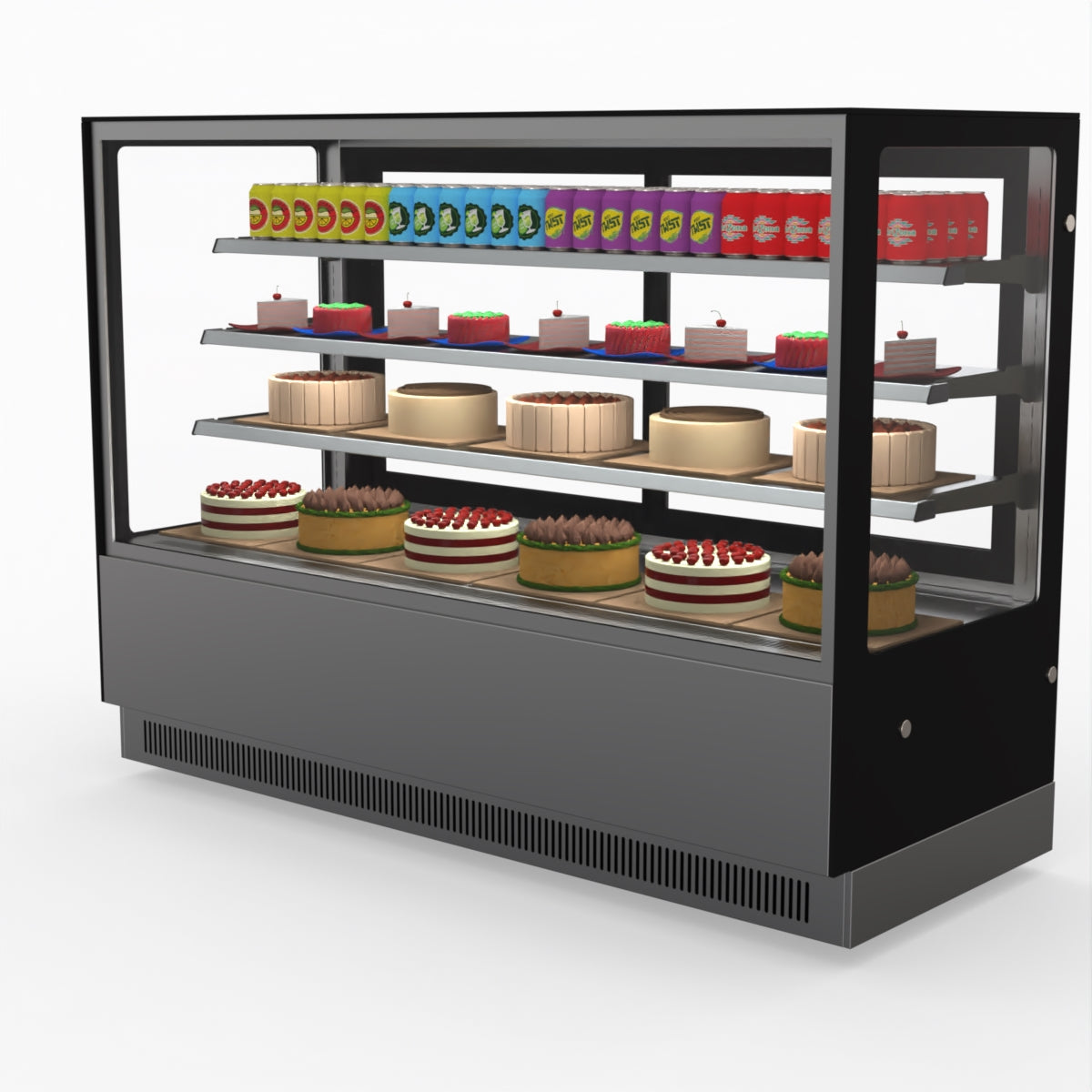 Bonvue Modern 3 Shelves Cake Showcase Food Display GAN-1800RF3