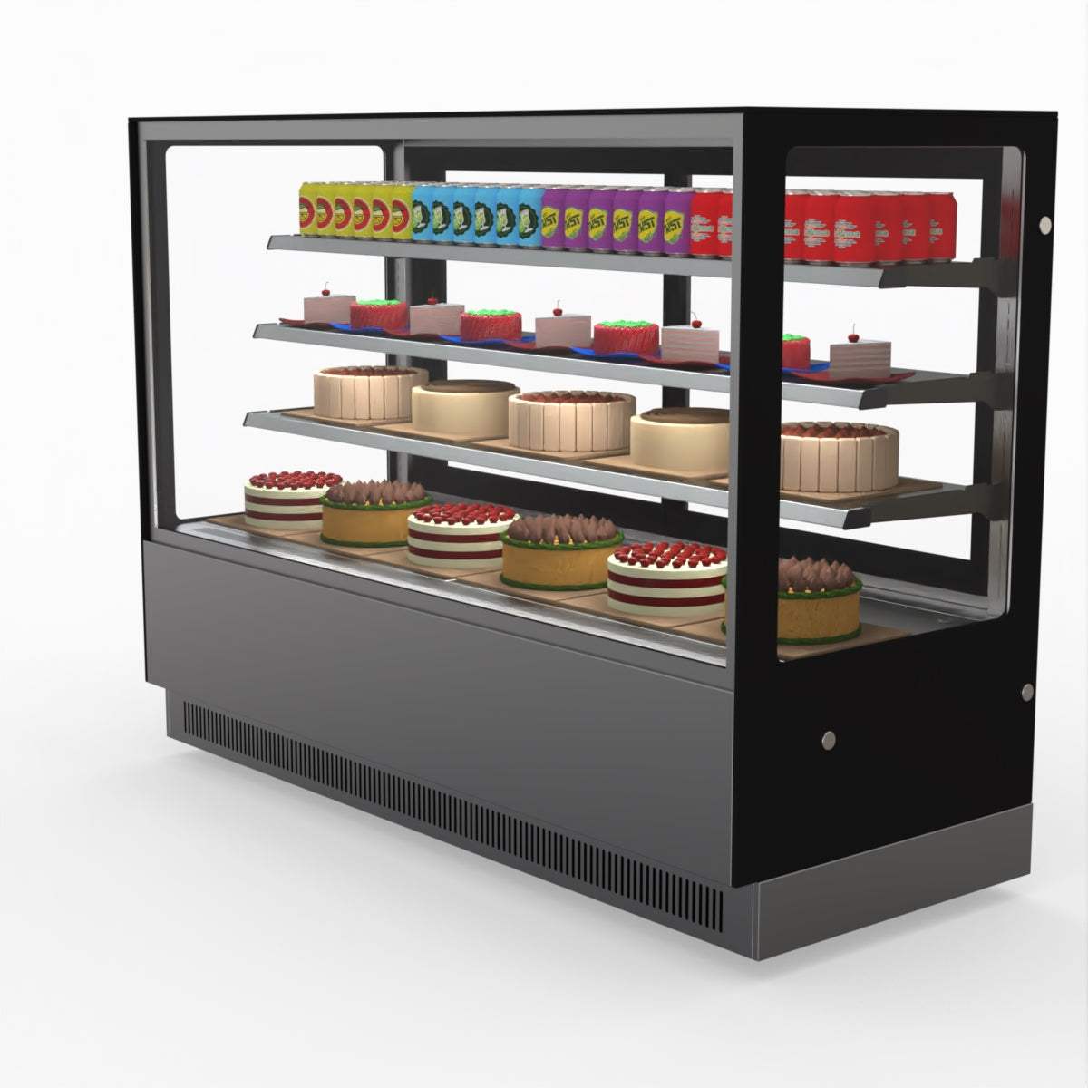 Bonvue Modern 3 Shelves Cake Showcase Food Display GAN-1800RF3