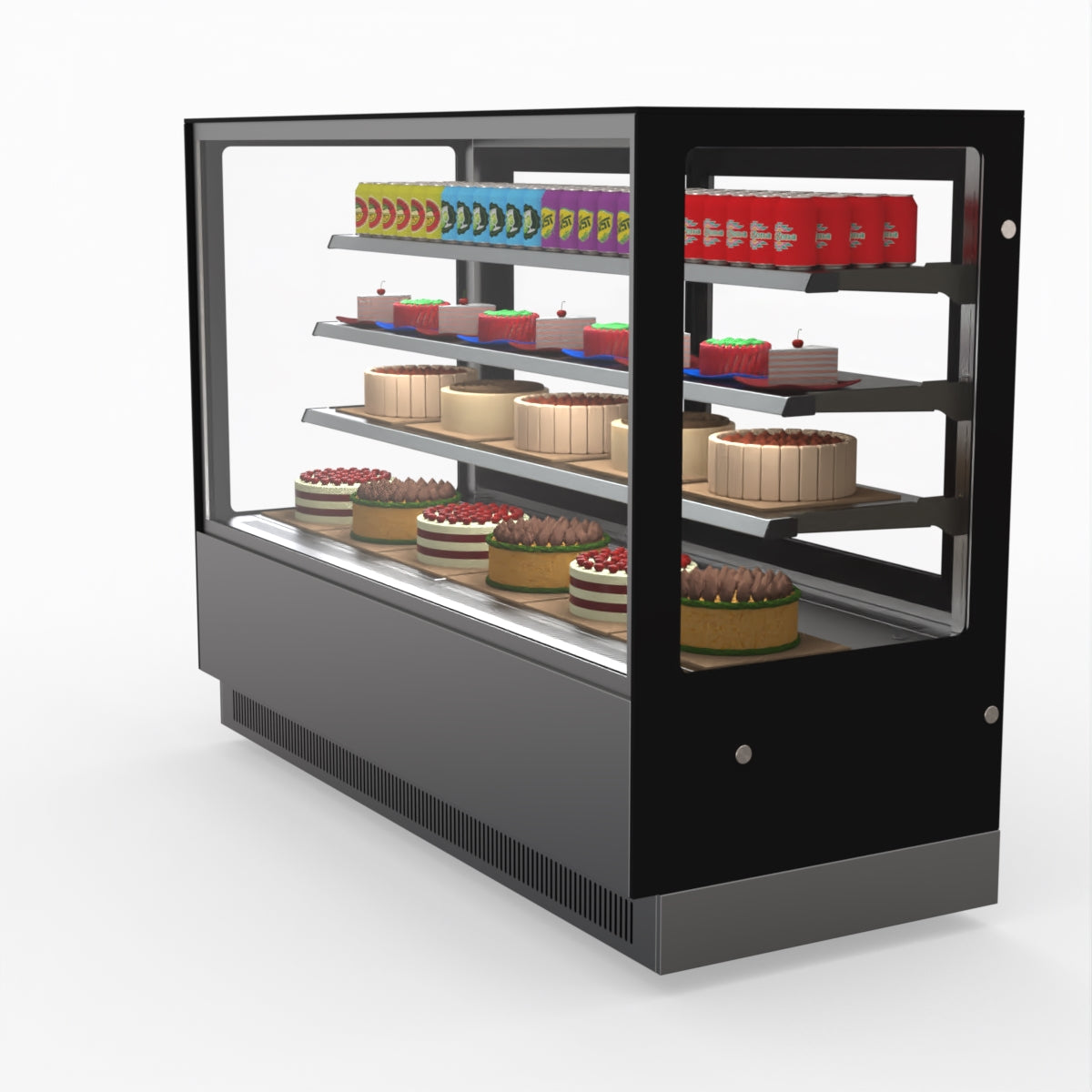 Bonvue Modern 3 Shelves Cake Showcase Food Display GAN-1800RF3