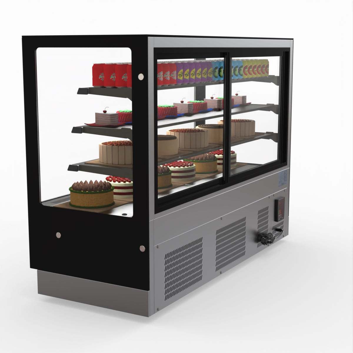 Bonvue Modern 3 Shelves Cake Showcase Food Display GAN-1800RF3
