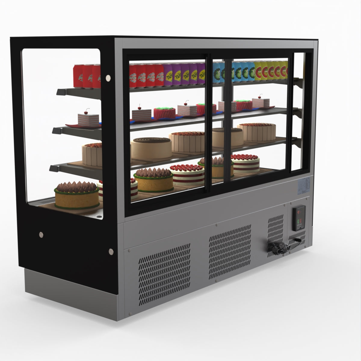 Bonvue Modern 3 Shelves Cake Showcase Food Display GAN-1800RF3