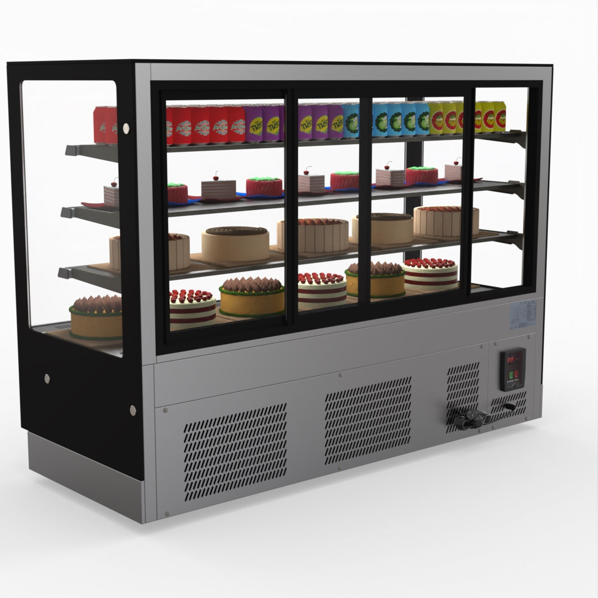 Bonvue Modern 3 Shelves Cake Showcase Food Display GAN-1800RF3