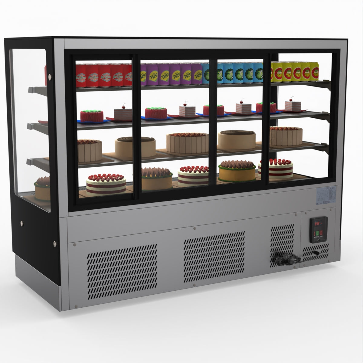 Bonvue Modern 3 Shelves Cake Showcase Food Display GAN-1800RF3