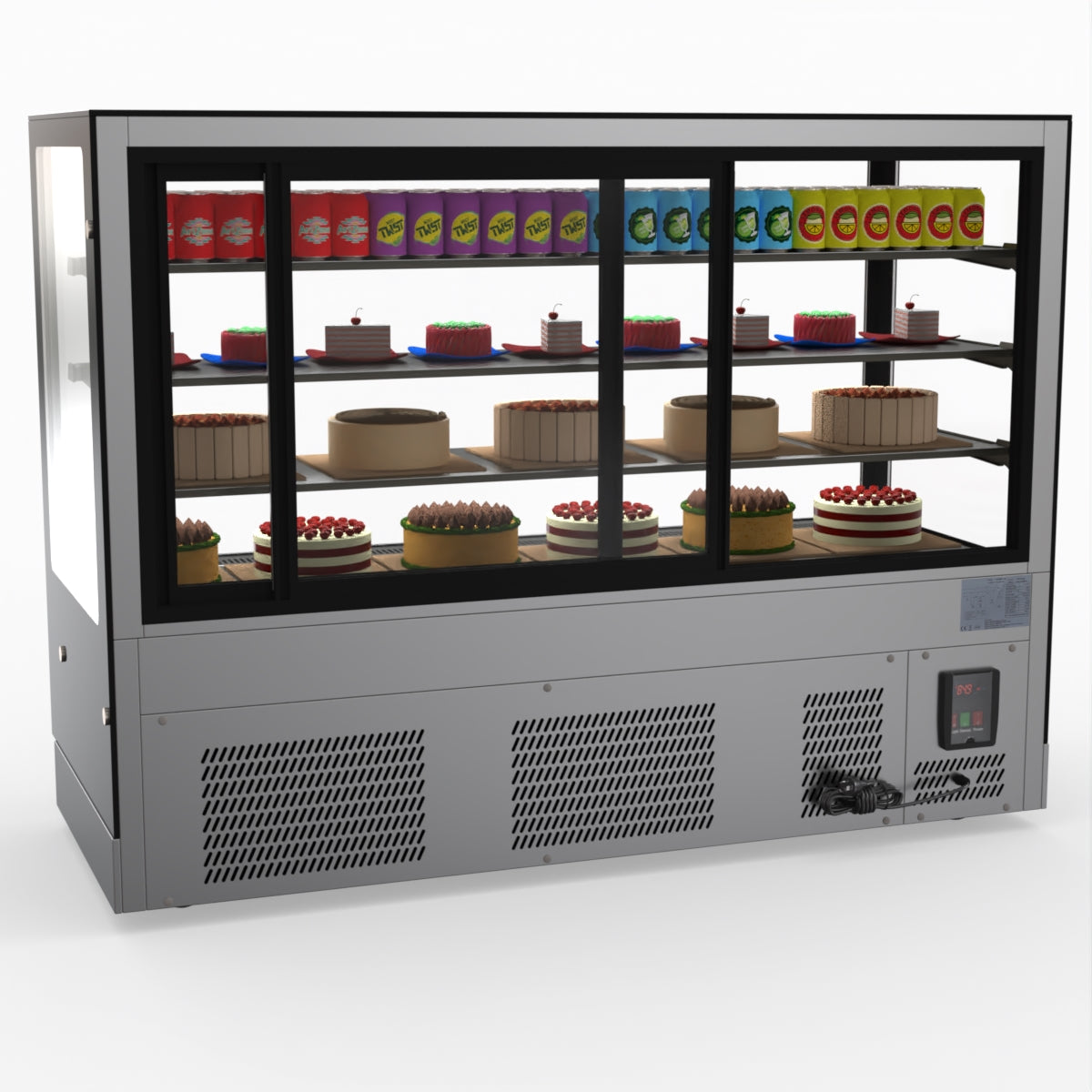 Bonvue Modern 3 Shelves Cake Showcase Food Display GAN-1800RF3