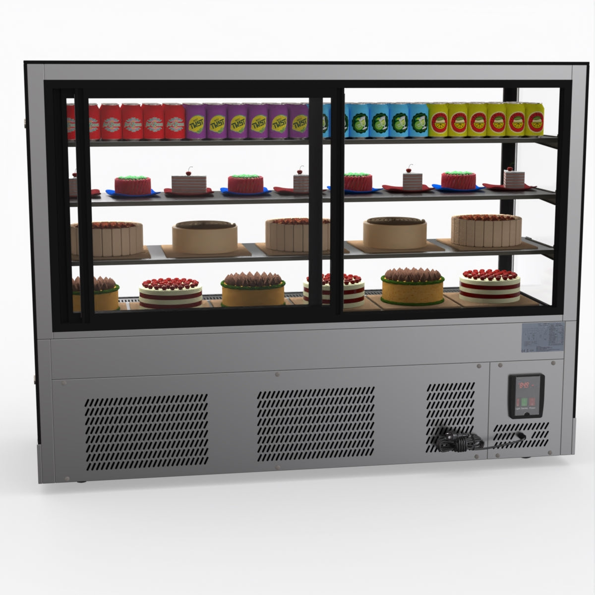 Bonvue Modern 3 Shelves Cake Showcase Food Display GAN-1800RF3