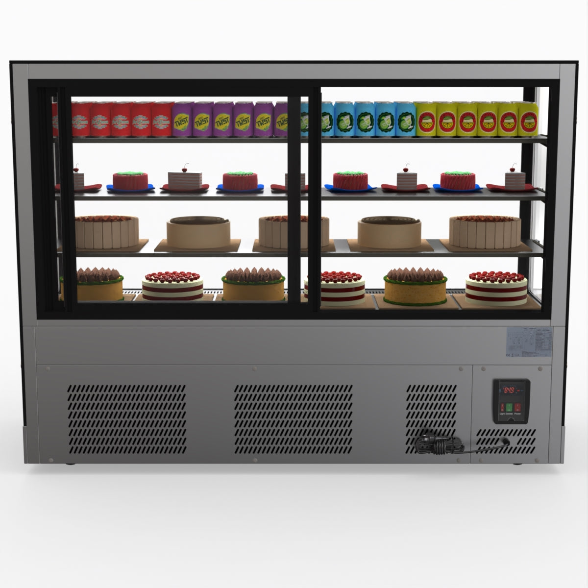 Bonvue Modern 3 Shelves Cake Showcase Food Display GAN-1800RF3