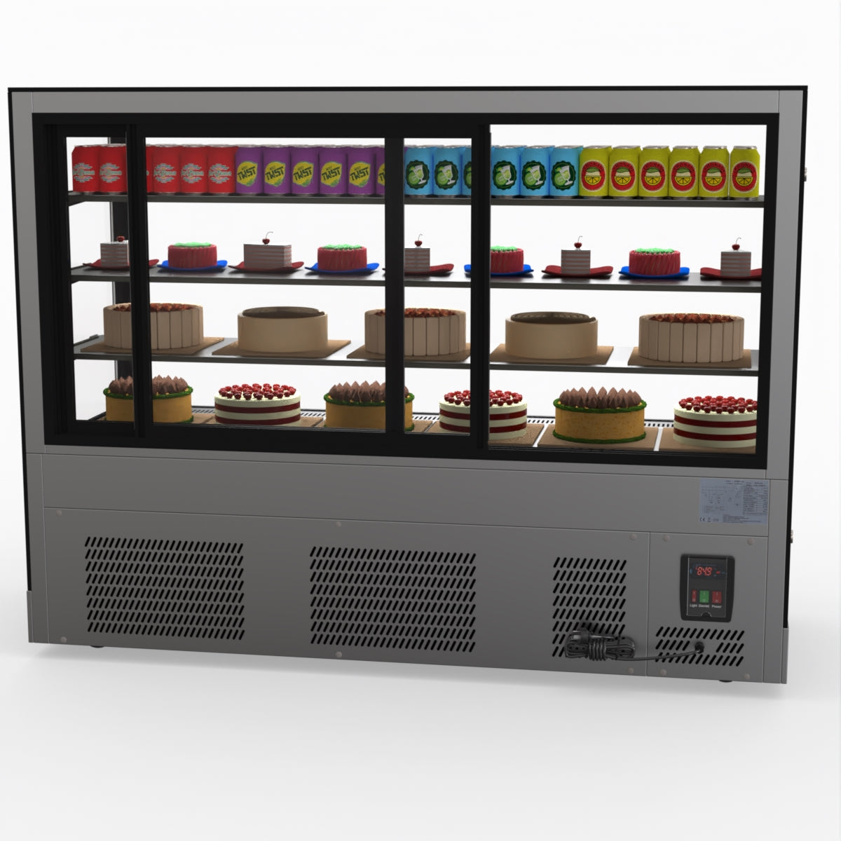 Bonvue Modern 3 Shelves Cake Showcase Food Display GAN-1800RF3