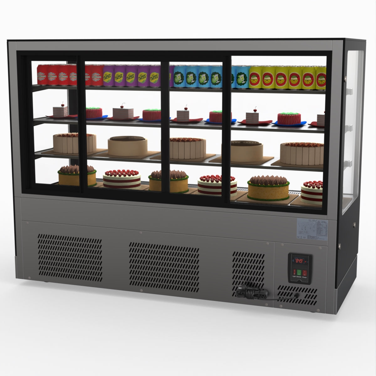 Bonvue Modern 3 Shelves Cake Showcase Food Display GAN-1800RF3
