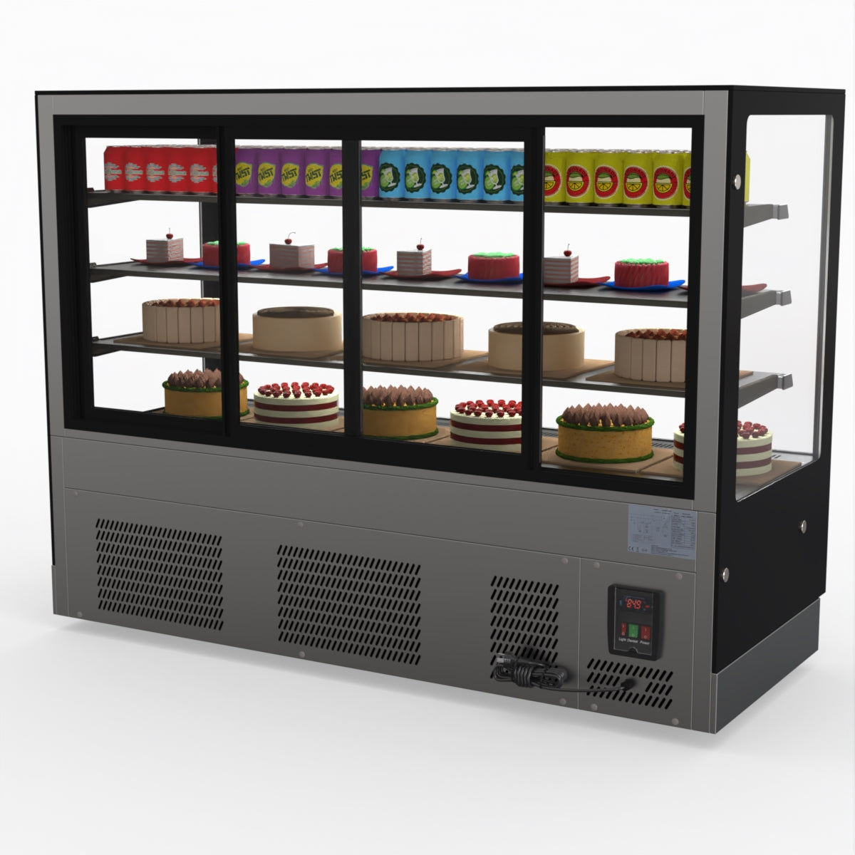 Bonvue Modern 3 Shelves Cake Showcase Food Display GAN-1800RF3