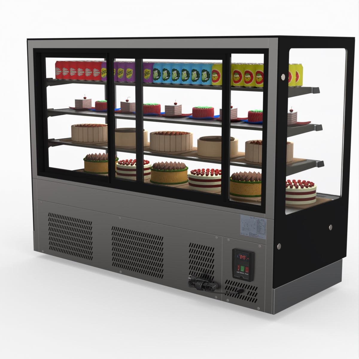 Bonvue Modern 3 Shelves Cake Showcase Food Display GAN-1800RF3