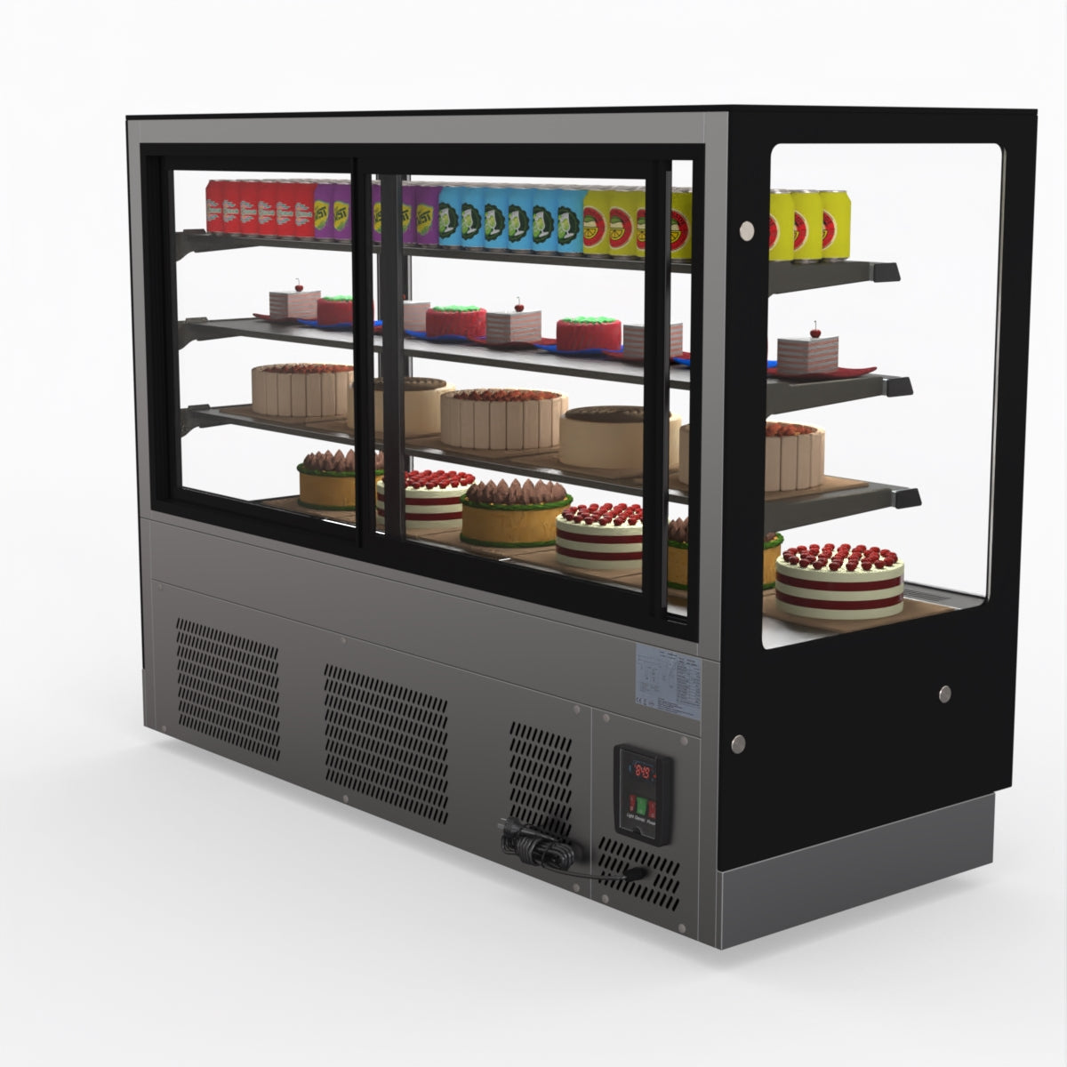 Bonvue Modern 3 Shelves Cake Showcase Food Display GAN-1800RF3