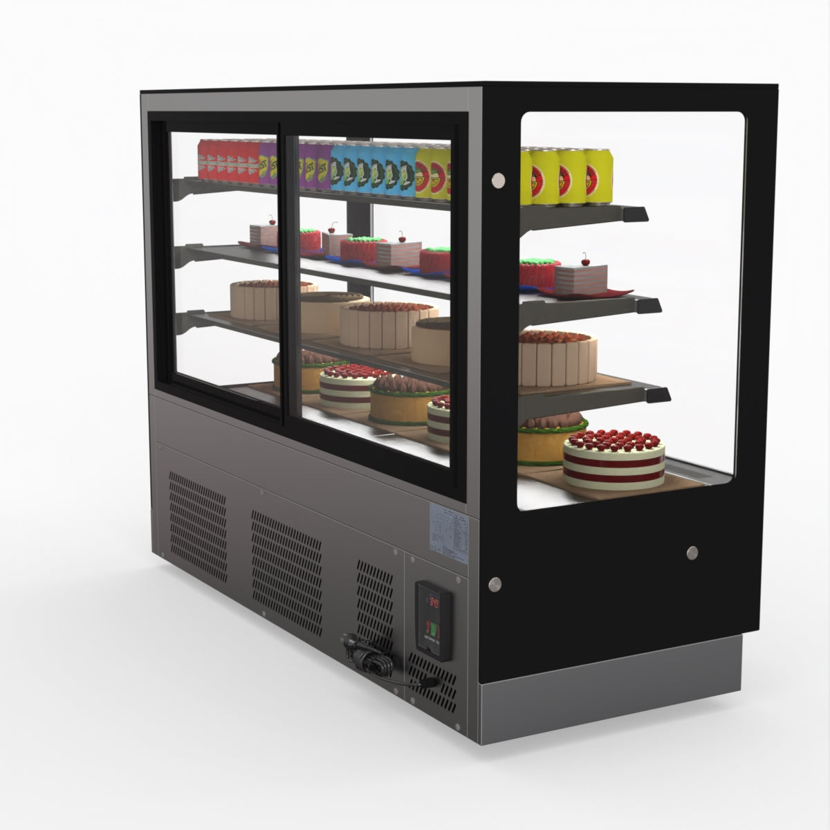Bonvue Modern 3 Shelves Cake Showcase Food Display GAN-1800RF3