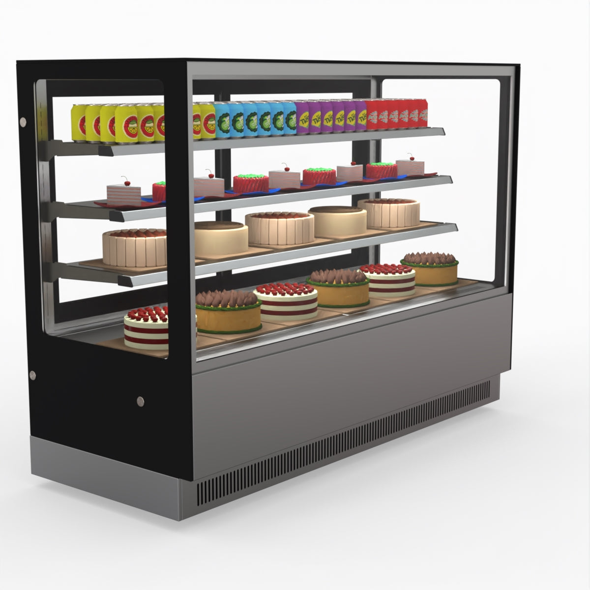 Bonvue Modern 3 Shelves Cake Showcase Food Display GAN-1800RF3