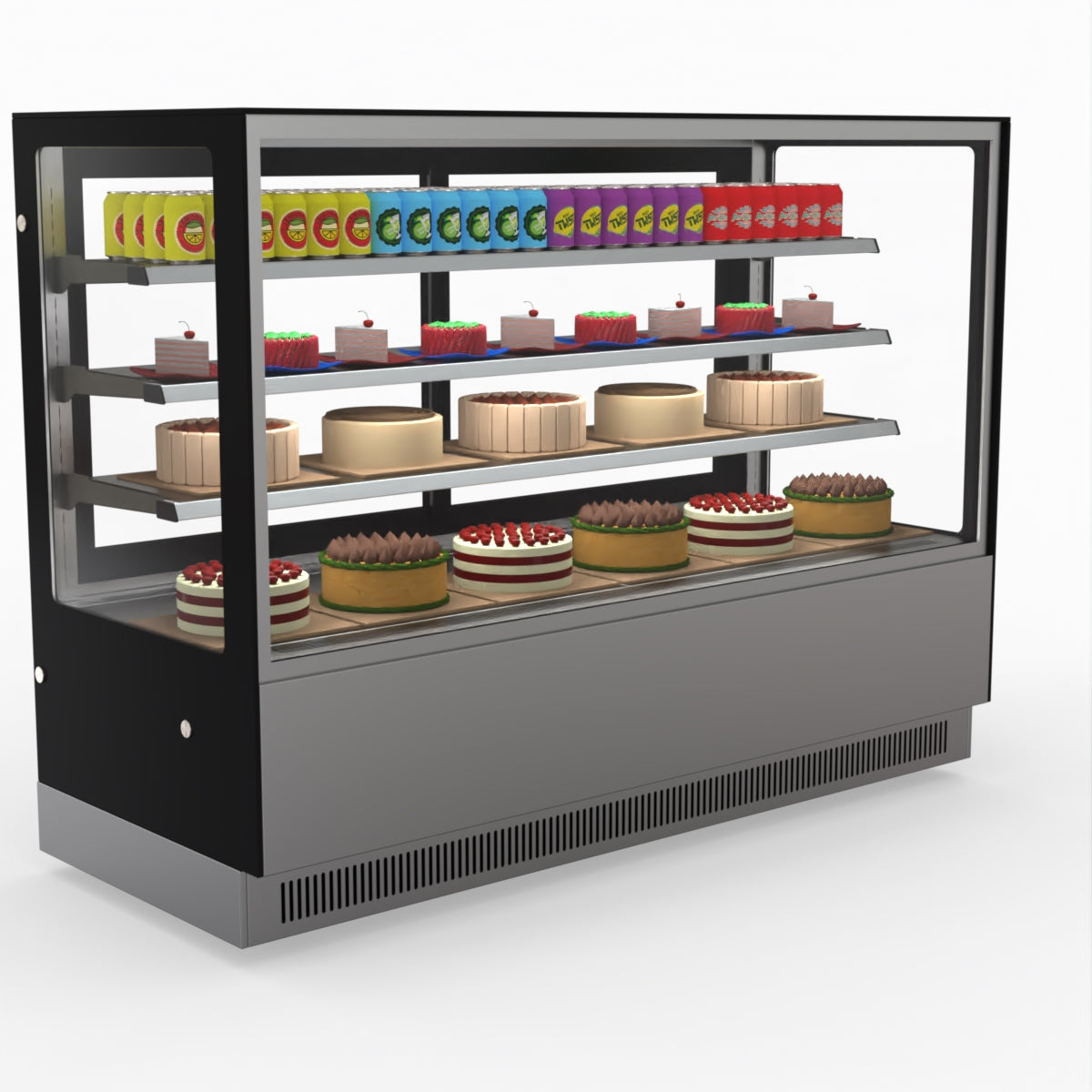 Bonvue Modern 3 Shelves Cake Showcase Food Display GAN-1800RF3