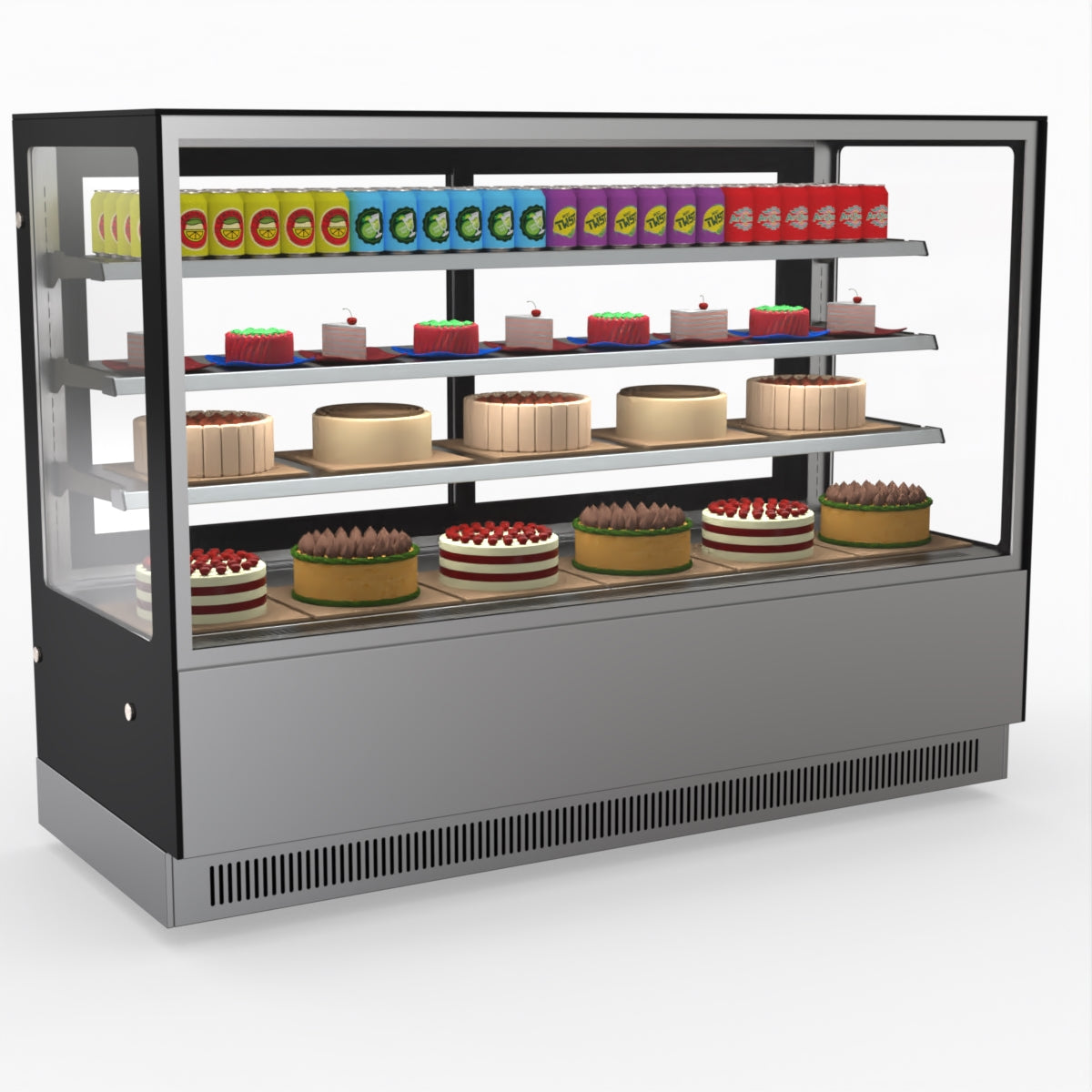 Bonvue Modern 3 Shelves Cake Showcase Food Display GAN-1800RF3