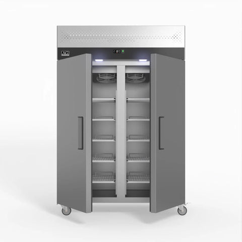 AG GNX1000TN1000 Litre Upright Double Stainless Steel Door Fridge GNX1000TN