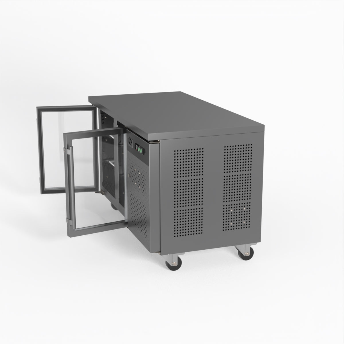 AG Two Door Commercial Glass Door Worktop / Under Bench Display Fridge 700mm Depth GNX2100TNG