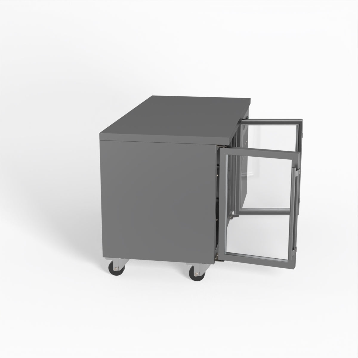 AG Two Door Commercial Glass Door Worktop / Under Bench Display Fridge 700mm Depth GNX2100TNG
