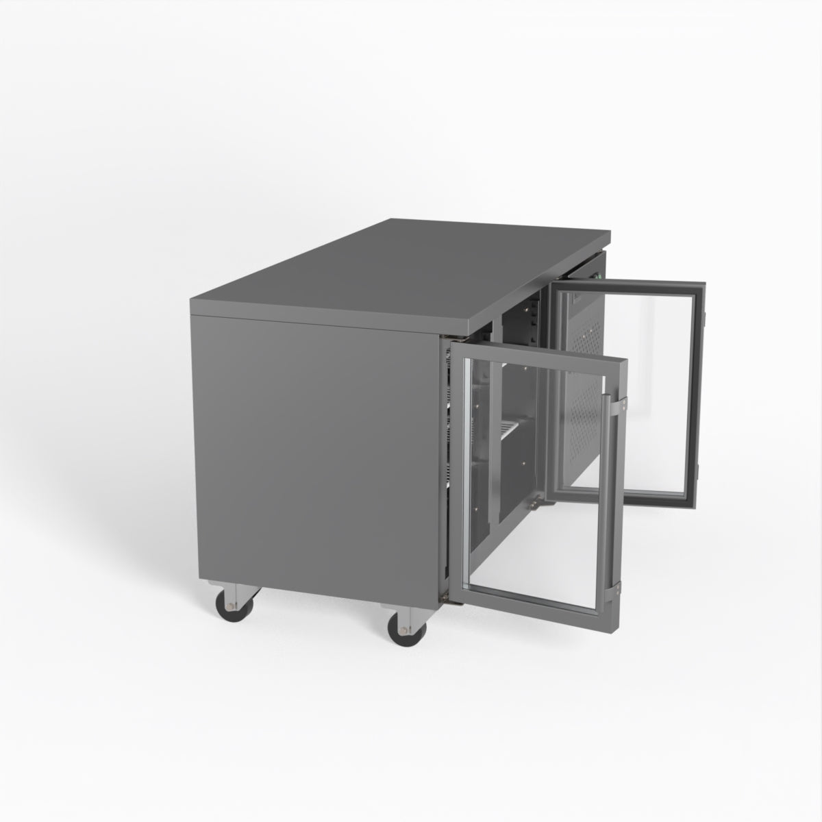 AG Two Door Commercial Glass Door Worktop / Under Bench Display Fridge 700mm Depth GNX2100TNG