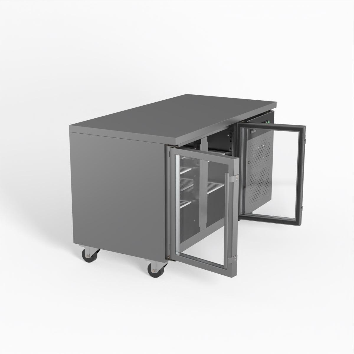 AG Two Door Commercial Glass Door Worktop / Under Bench Display Fridge 700mm Depth GNX2100TNG