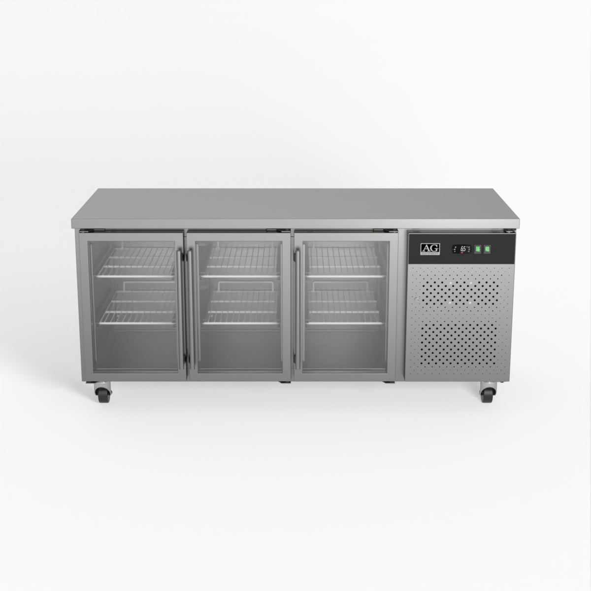 AG Three Door Commercial Glass Door Worktop / Under Bench Display Fridge 700mm Depth GNX3100TNG