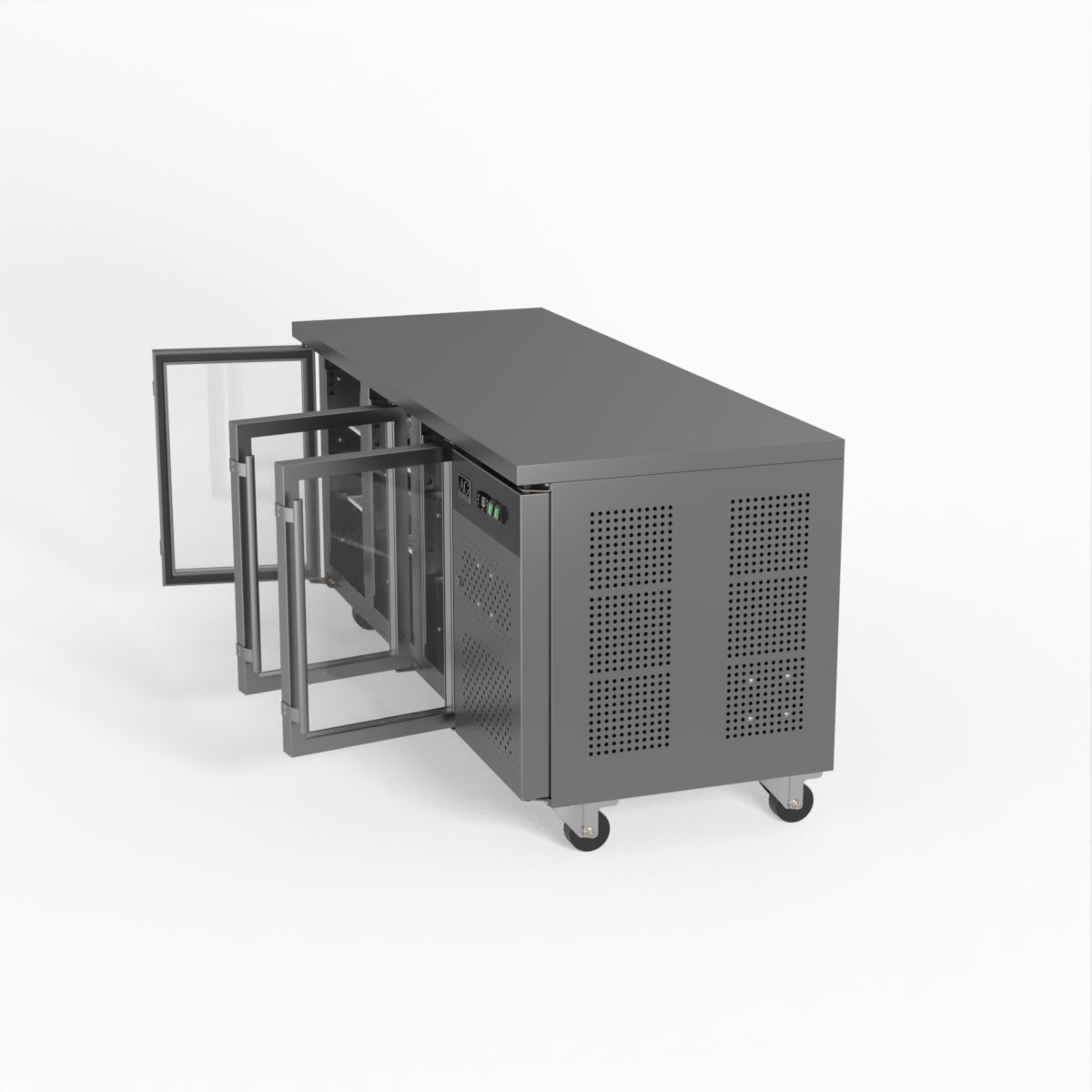 AG Three Door Commercial Glass Door Worktop / Under Bench Display Fridge 700mm Depth GNX3100TNG