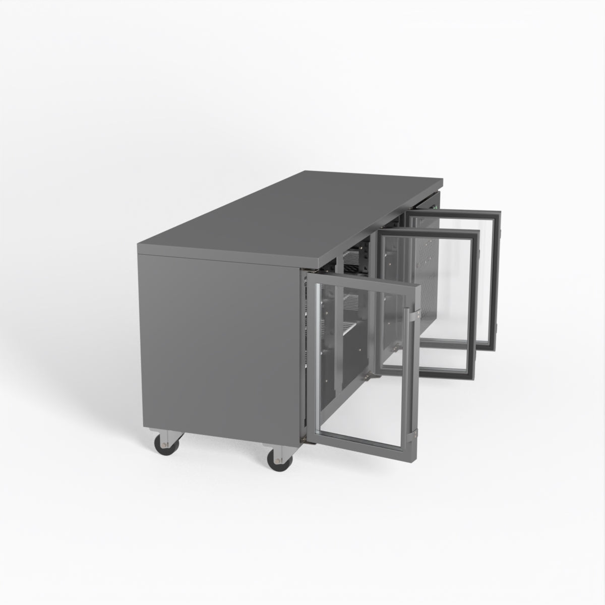 AG Three Door Commercial Glass Door Worktop / Under Bench Display Fridge 700mm Depth GNX3100TNG