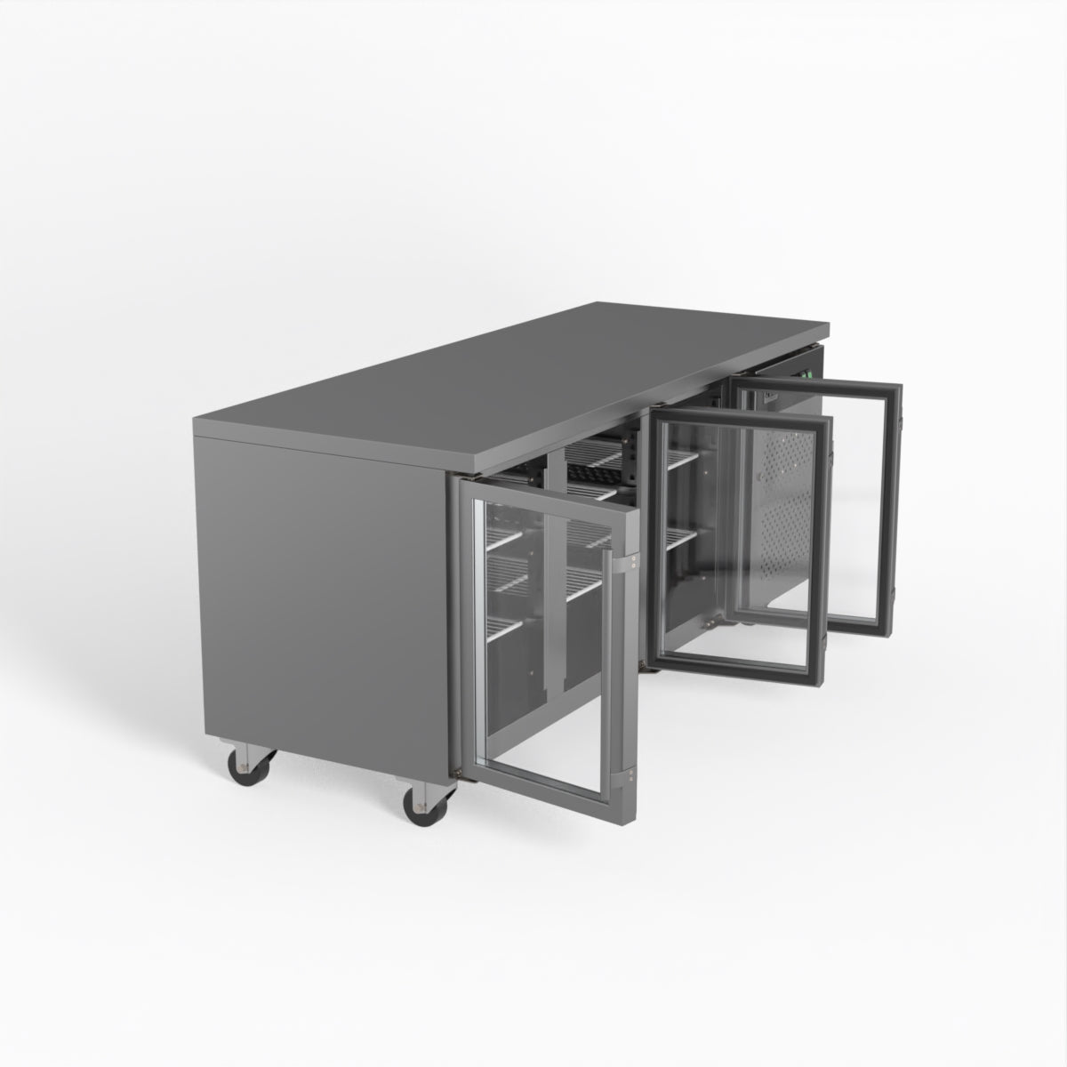 AG Three Door Commercial Glass Door Worktop / Under Bench Display Fridge 700mm Depth GNX3100TNG